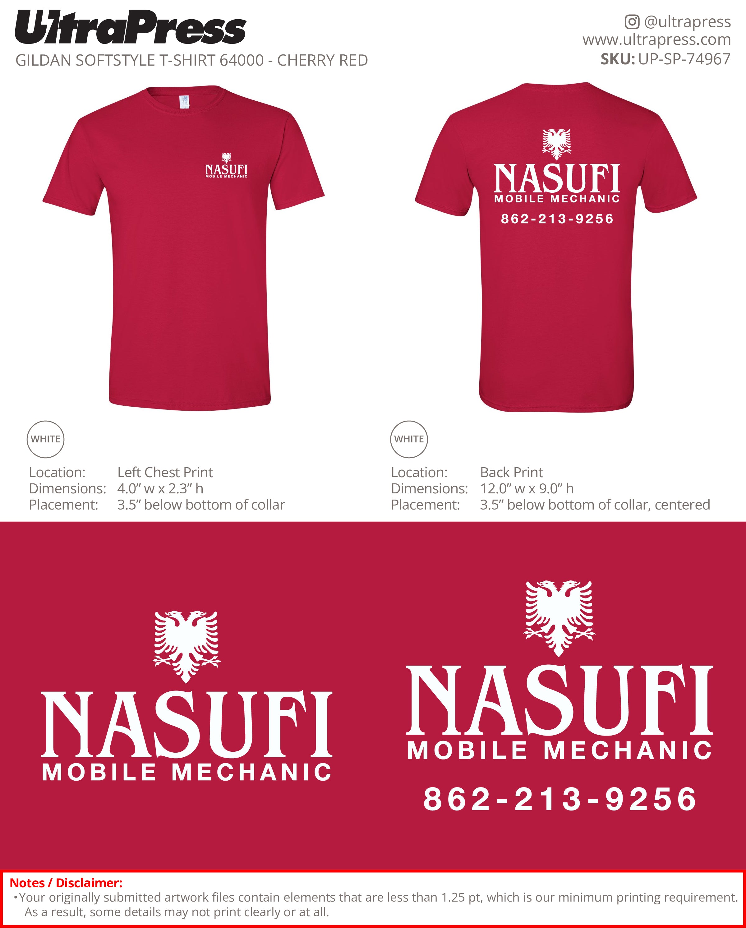 UP-SP-74967 Nasufi Mobile Mechanic (White Logo) - Melissa Martinez 50 Min Qty (Bulk)