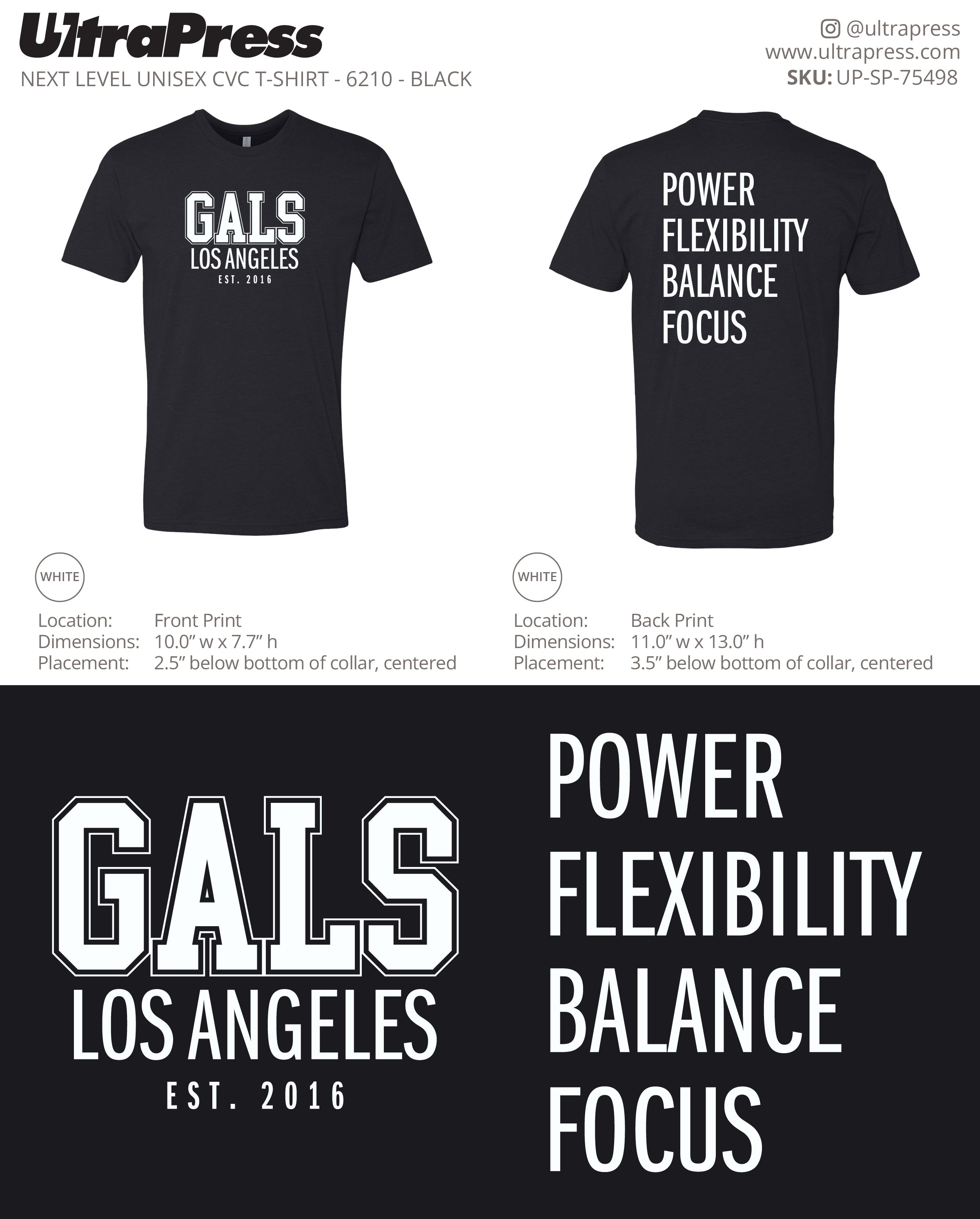 UP-SP-75498 GALS Los T-Shirts  2025 -  Erica Younan 48 Min Qty (Bulk)