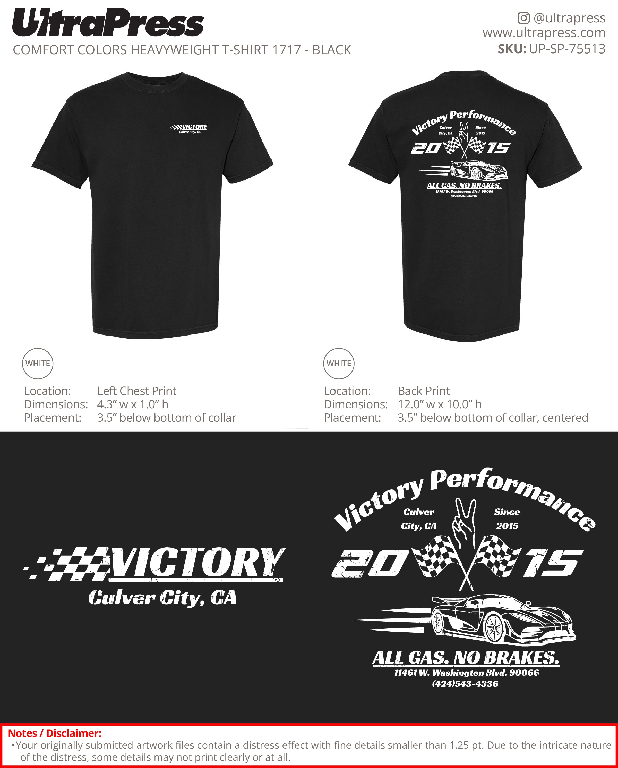 UP-SP-75513 Victory Performance 2015 - Jesse Comfort Colors Package 100 Min Qty (Bulk)