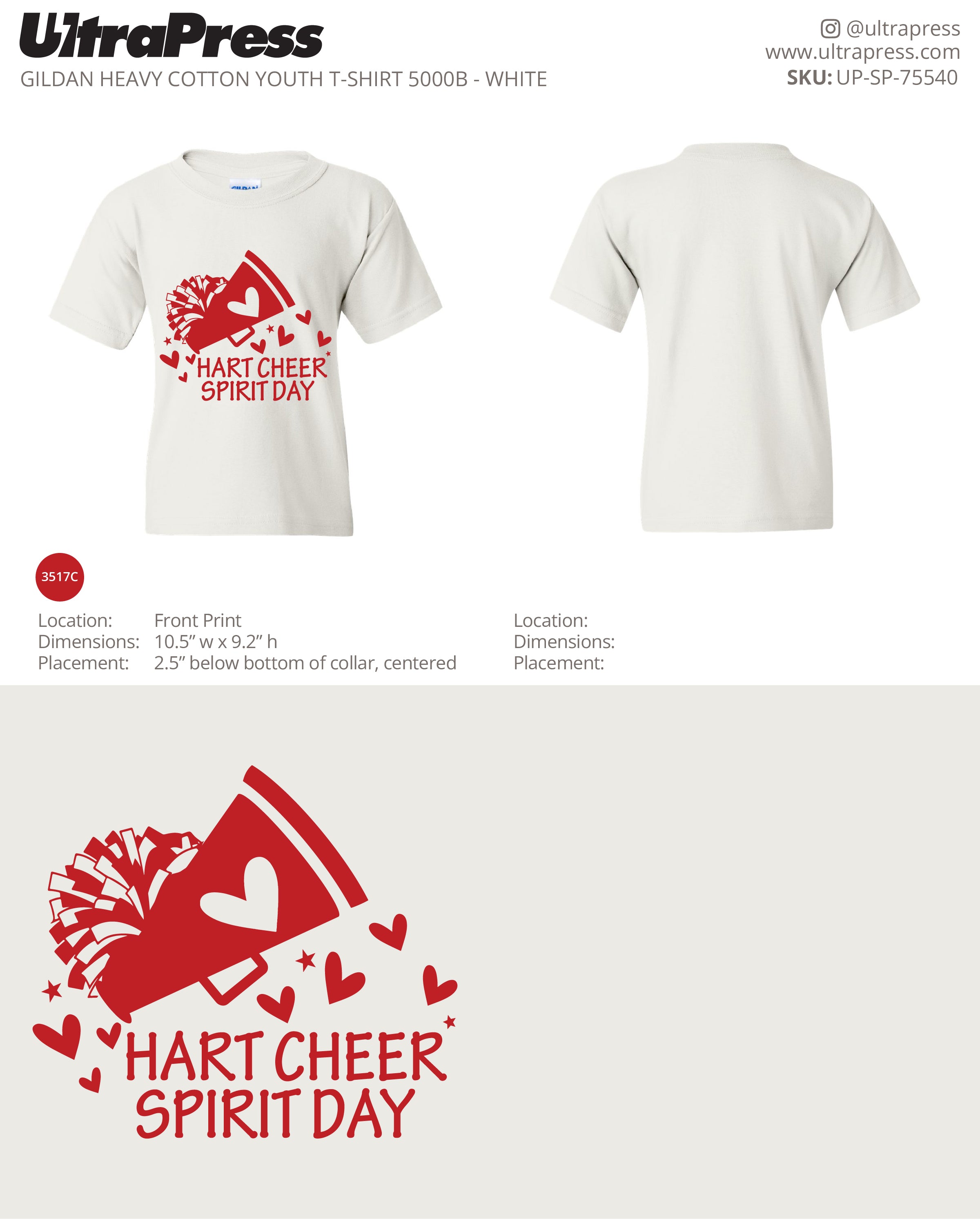 UP-SP-75540 Hart Cheer Spirit Day - Lori Potts 100 Min Qty (Bulk)