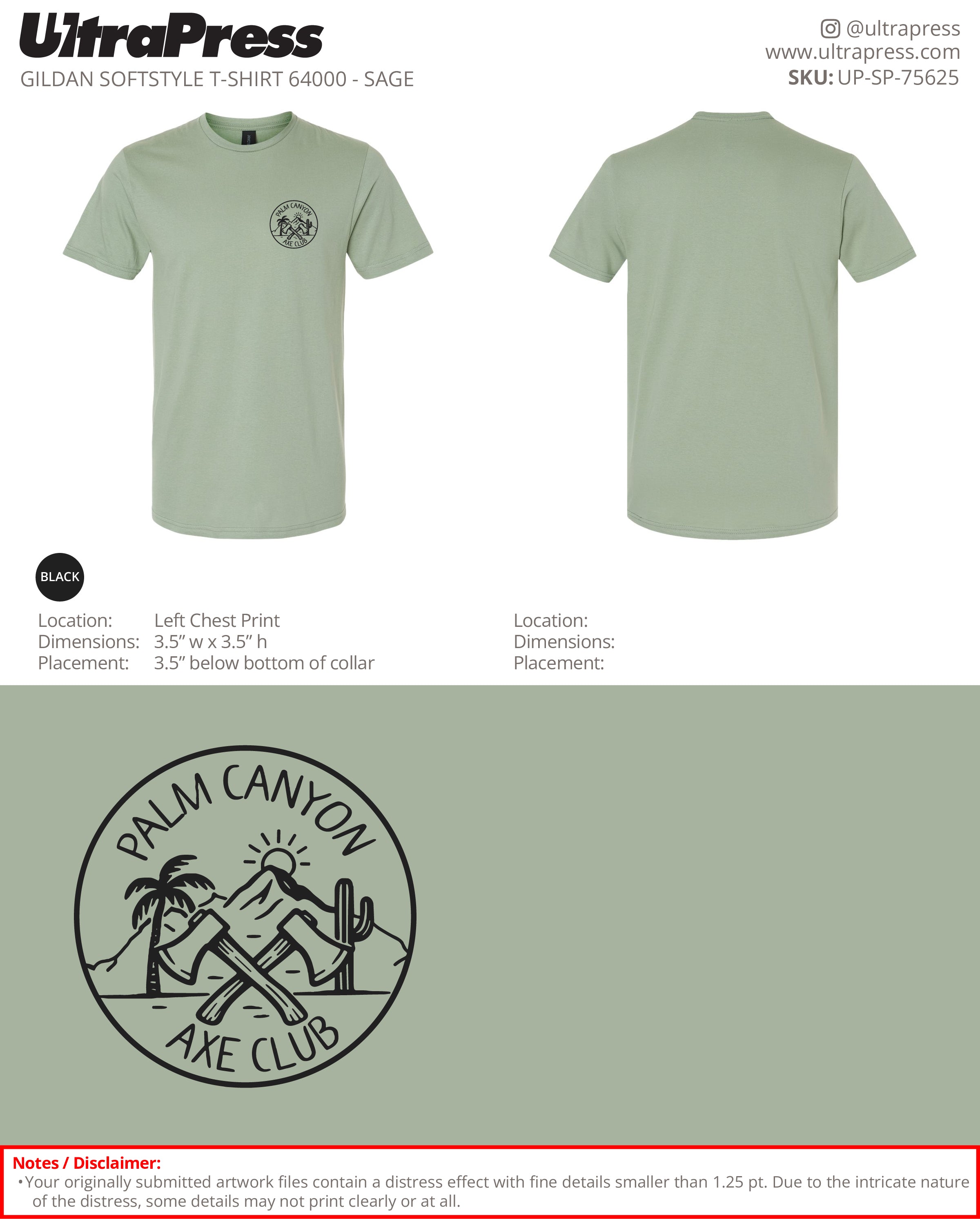 UP-SP-75625 Palm Canyon Black Logo - Brett 100 Min Qty (Bulk)