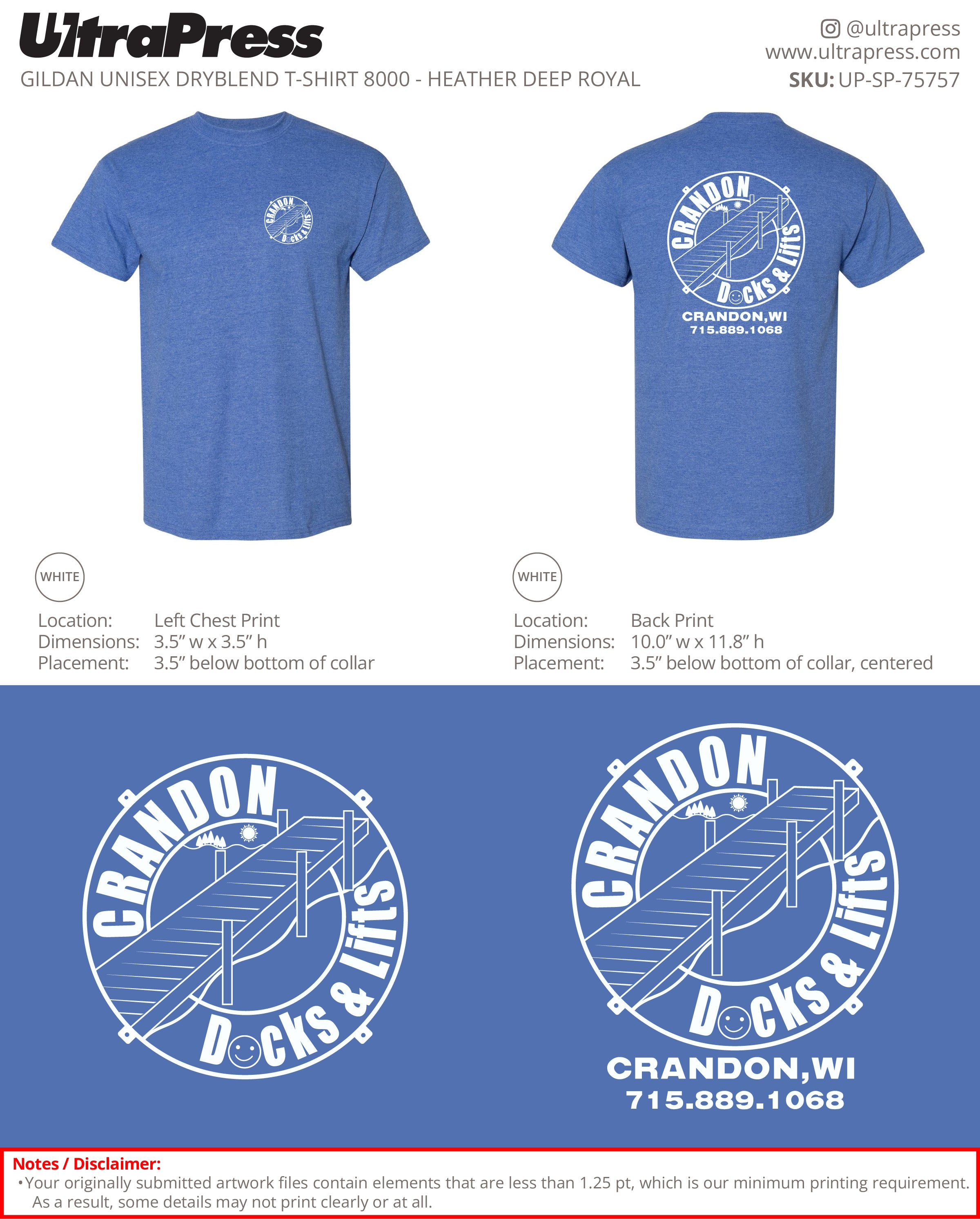 UP-SP-75757 Crandon Docks & Lifts - Macy Packard 100 Min Qty (Bulk)