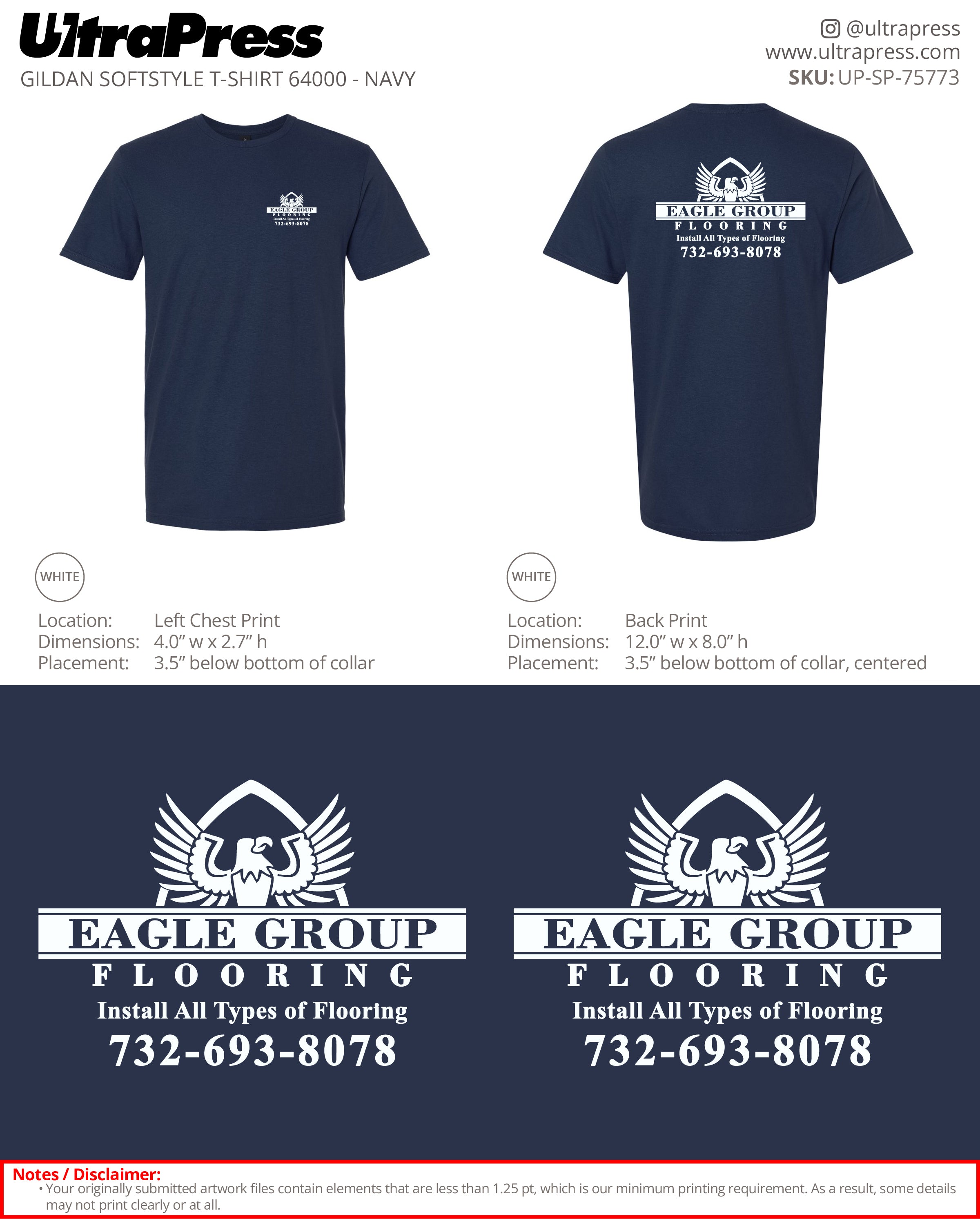 UP-SP-75773 Eagle Group Flooring - Henrique Araujo 100 Min Qty (Bulk)