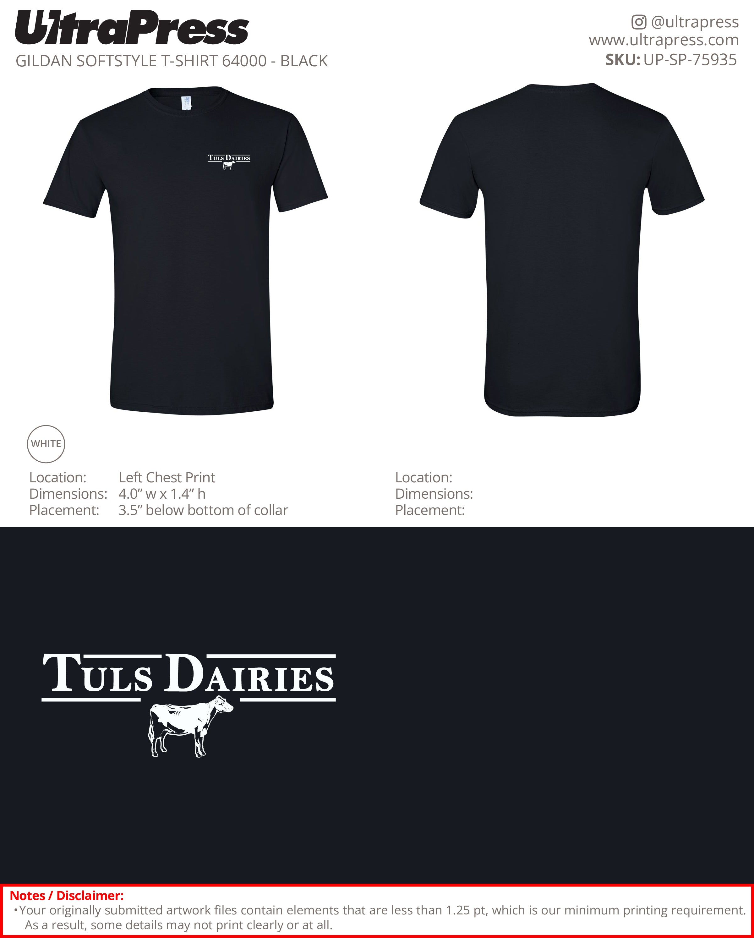 UP-SP-75935 Tuls Dairies - Cameron Discoe 100 Min Qty (Bulk)