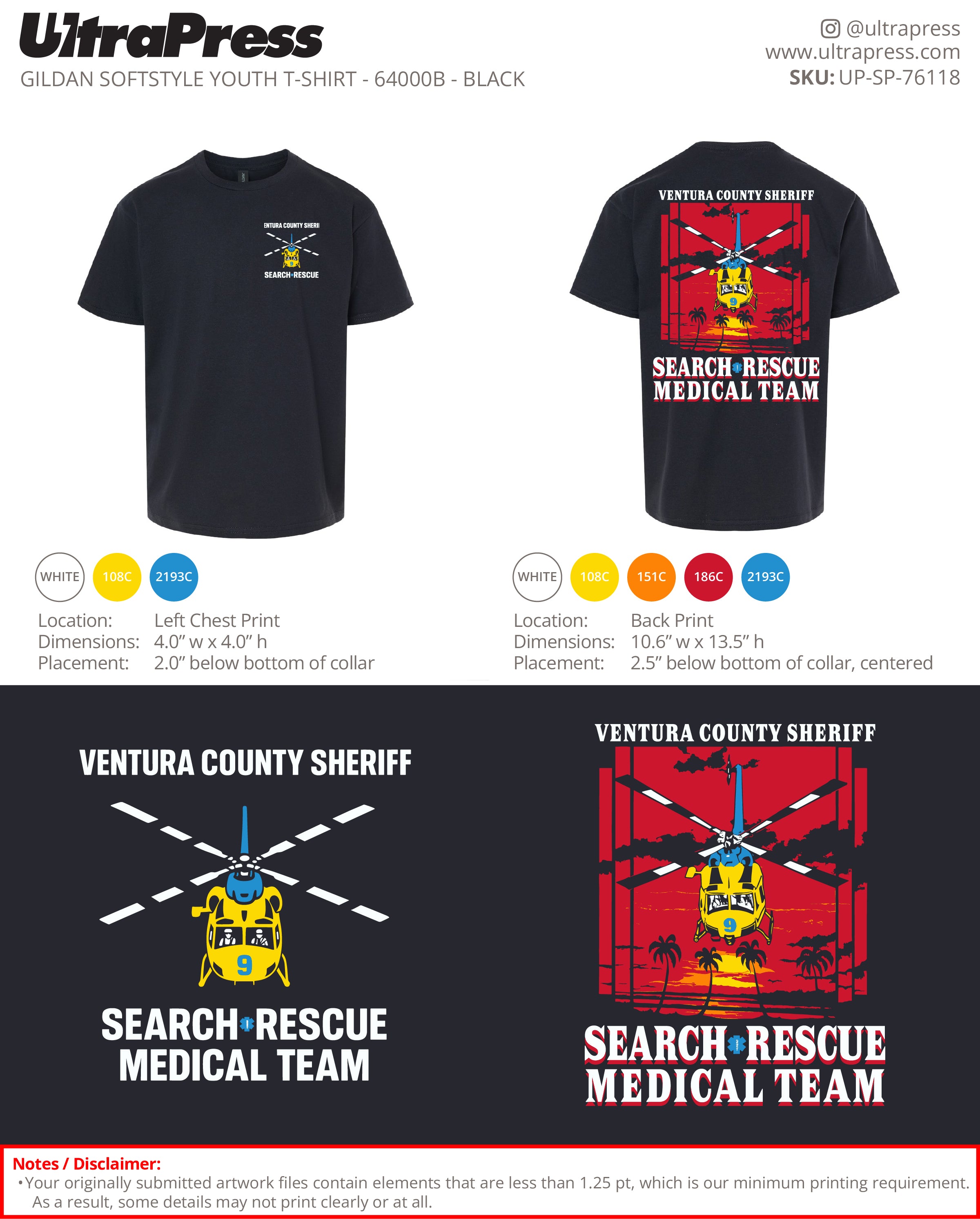 UP-SP-76118 Ventura County Sheriff Shirts - Nan Jiang 100 Min Qty (Bulk)