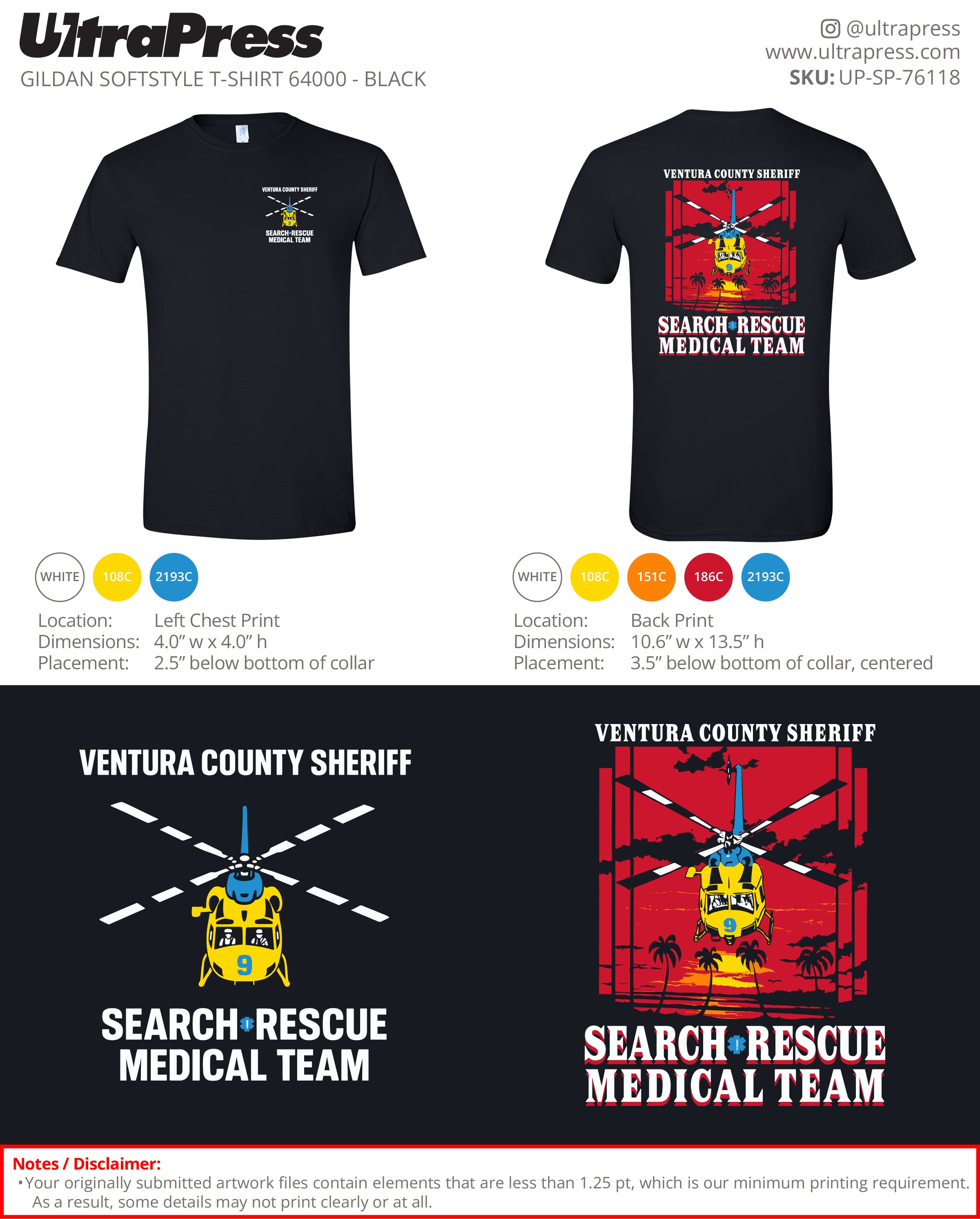 UP-SP-76118 Ventura County Sheriff Shirts - Nan Jiang 100 Min Qty (Bulk)