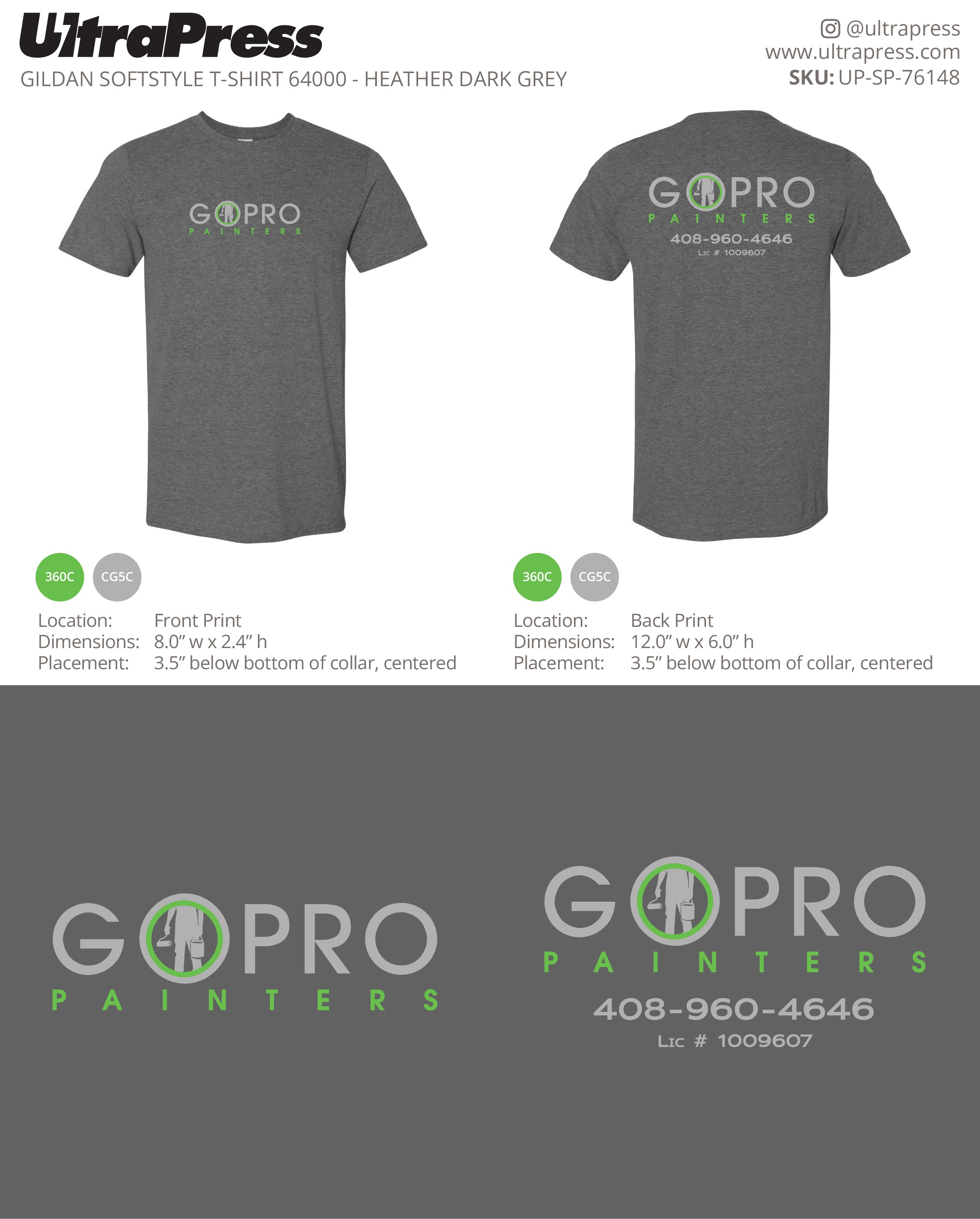 UP-SP-76148 GOPRO Painters Short Sleeves - Brian Vonderwerth 100 Min Qty (Bulk)