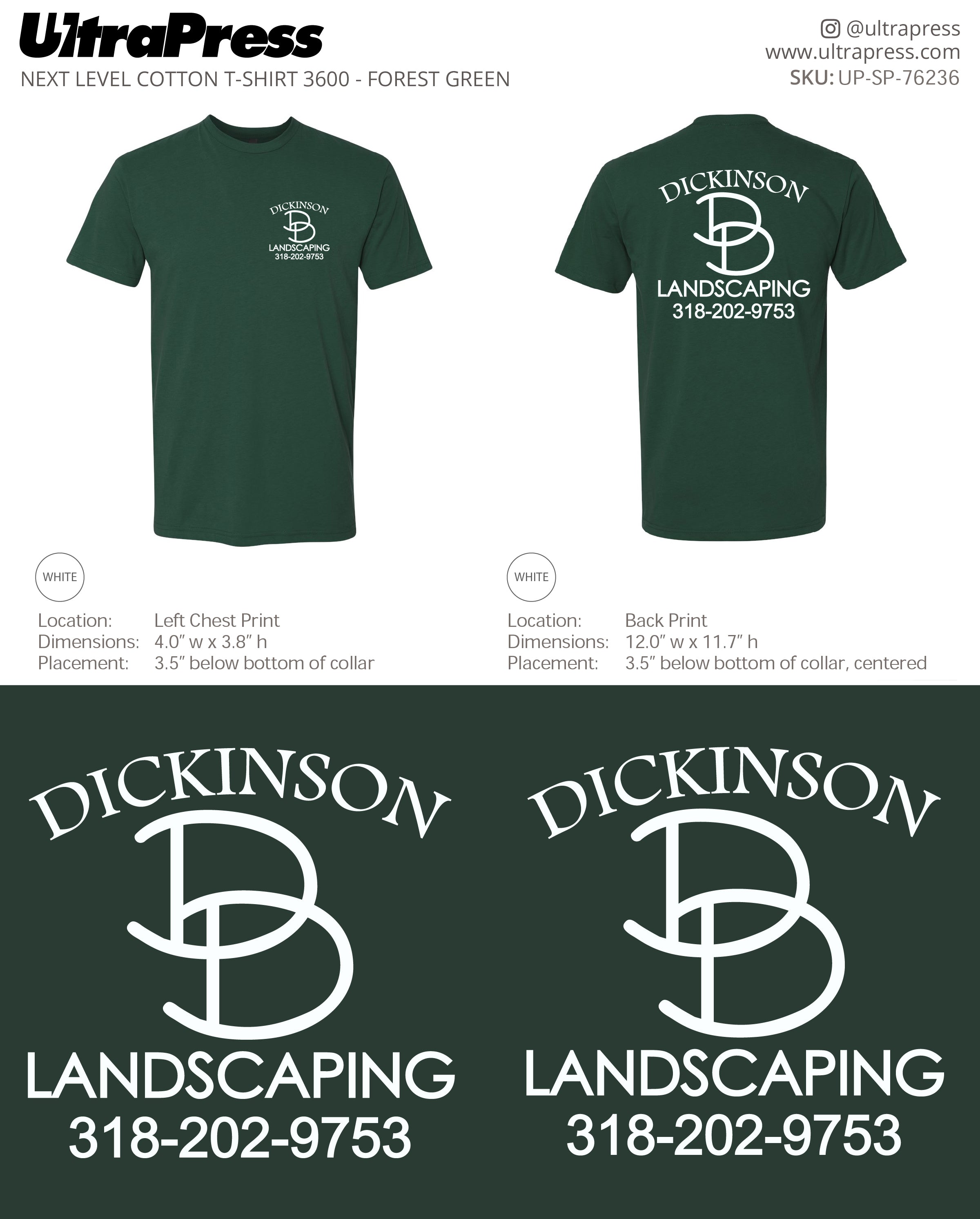 UP-SP-76236 Dickinson Landscaping - DJ Dickinson - 100 Min Qty - Package Deal (Bulk)