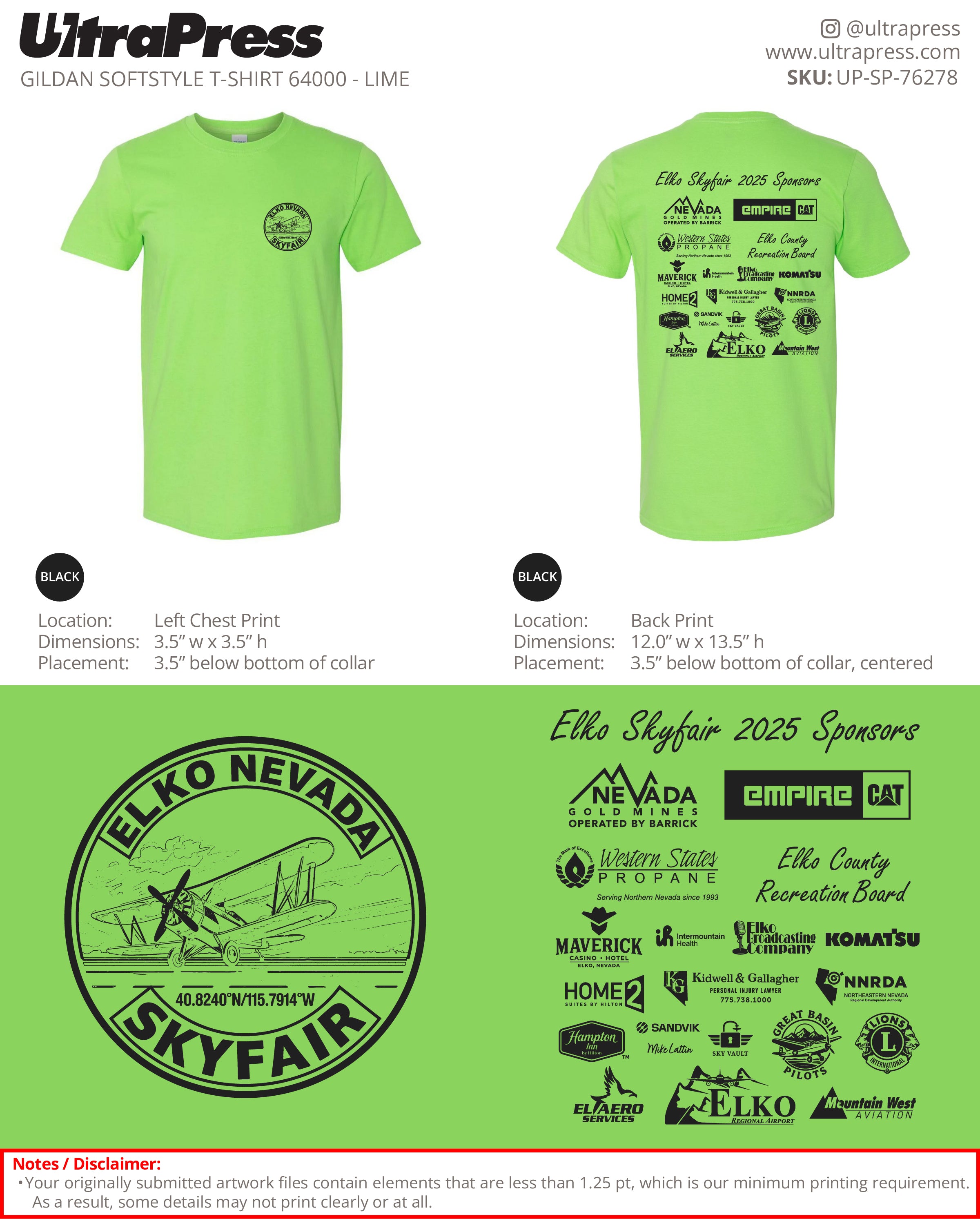 UP-SP-76278 Elko Nevada Skyfair (Black Print) - Jairus Duncan 100 Min Qty (Bulk)