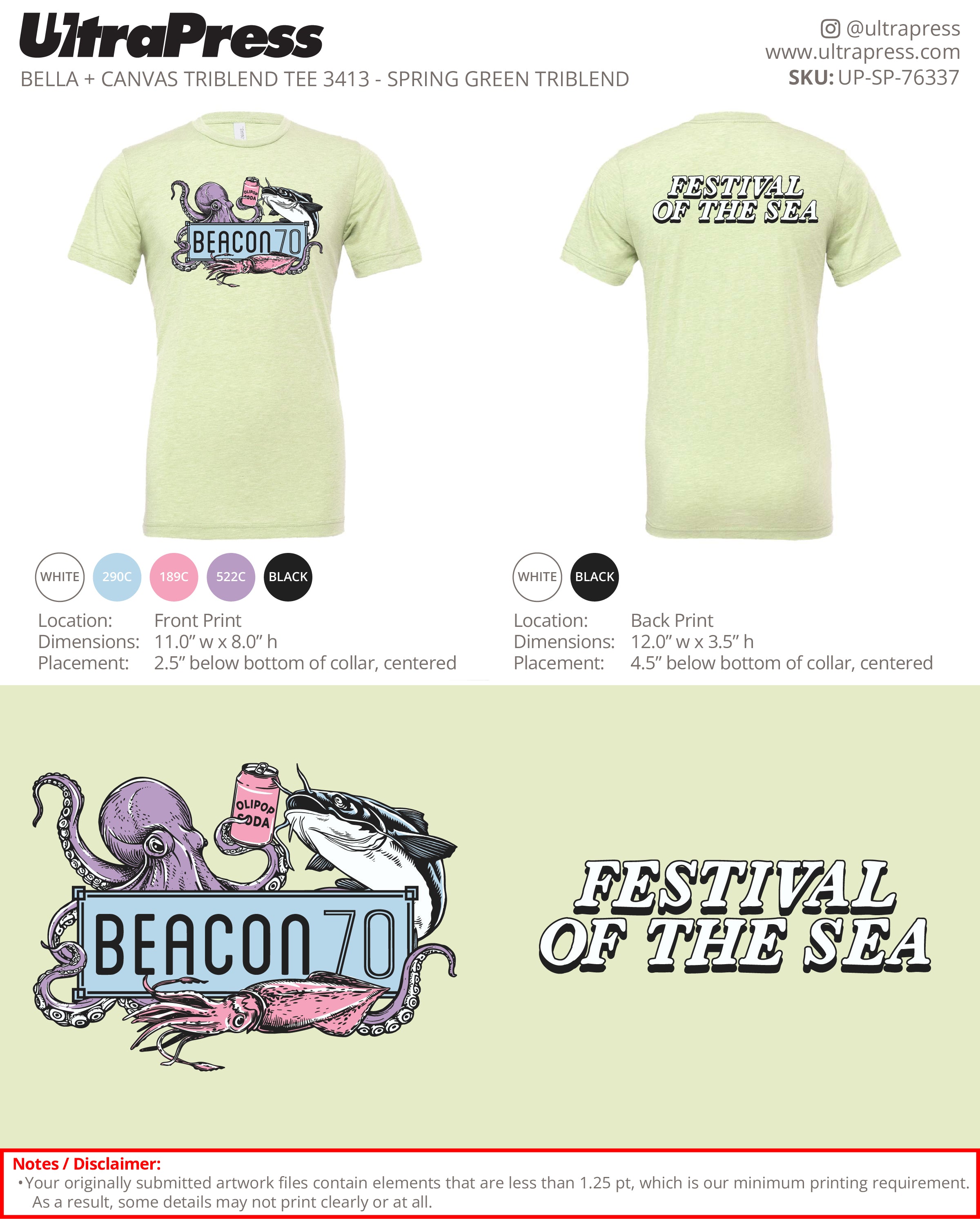 UP-SP-76337 Beacon Seafood Festival Tees - Vin 24 Min Qty (Bulk)