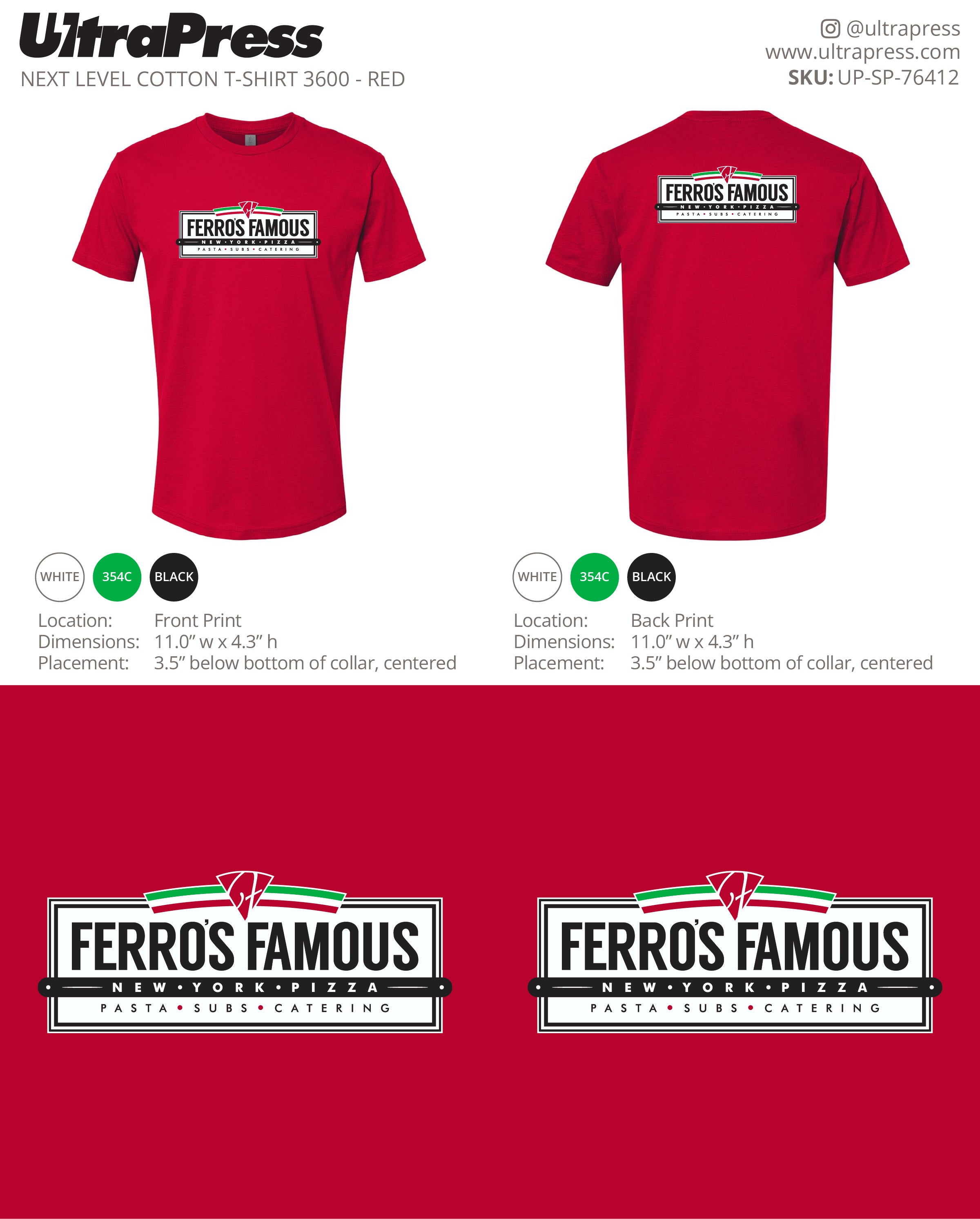 UP-SP-76412 Ferro's Famous New York Pizza - Afrim Rexhepi 100 Min Qty (Bulk)