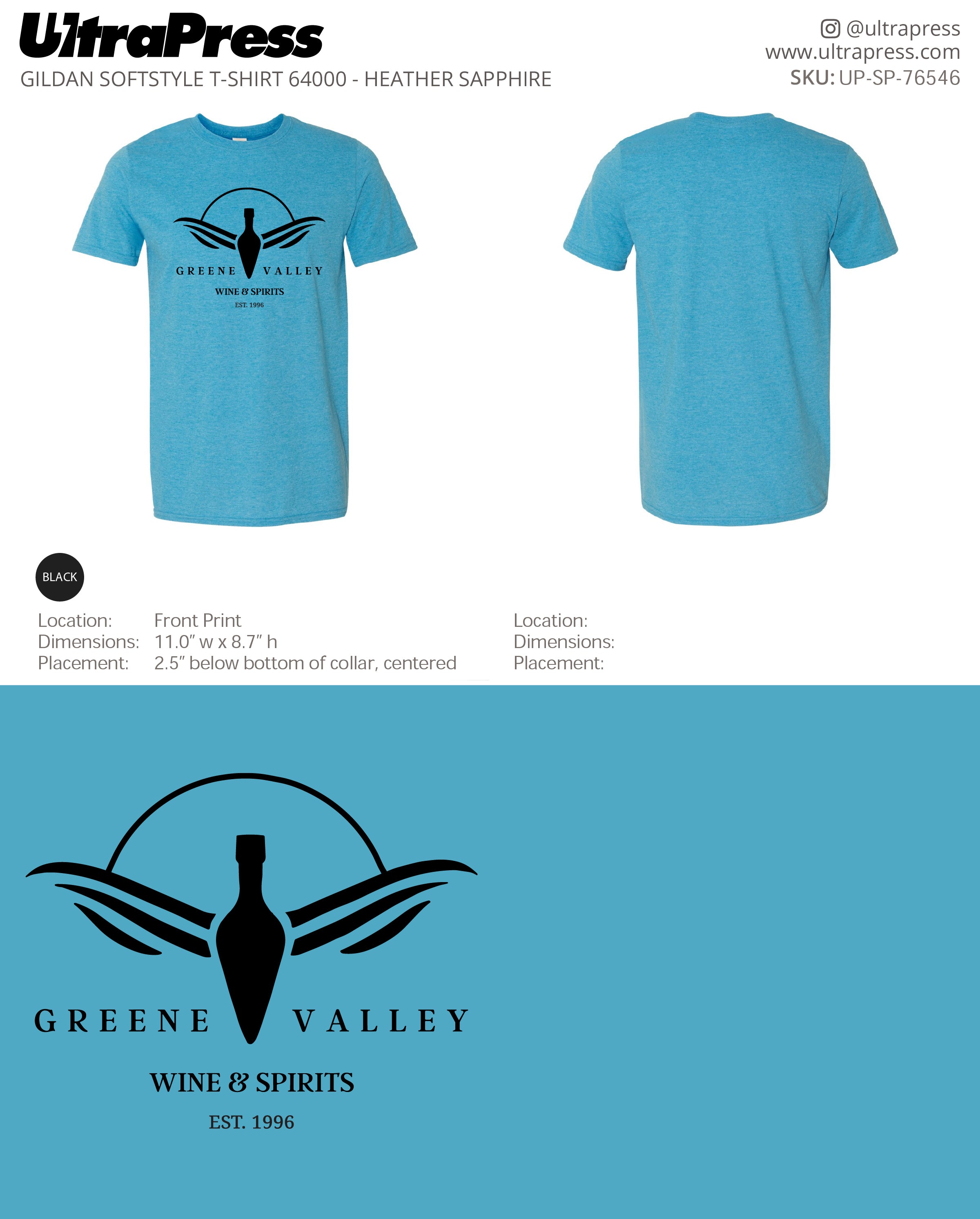 UP-SP-76546 Greene Valley T-Shirts - 100 Min Qty (Bulk)