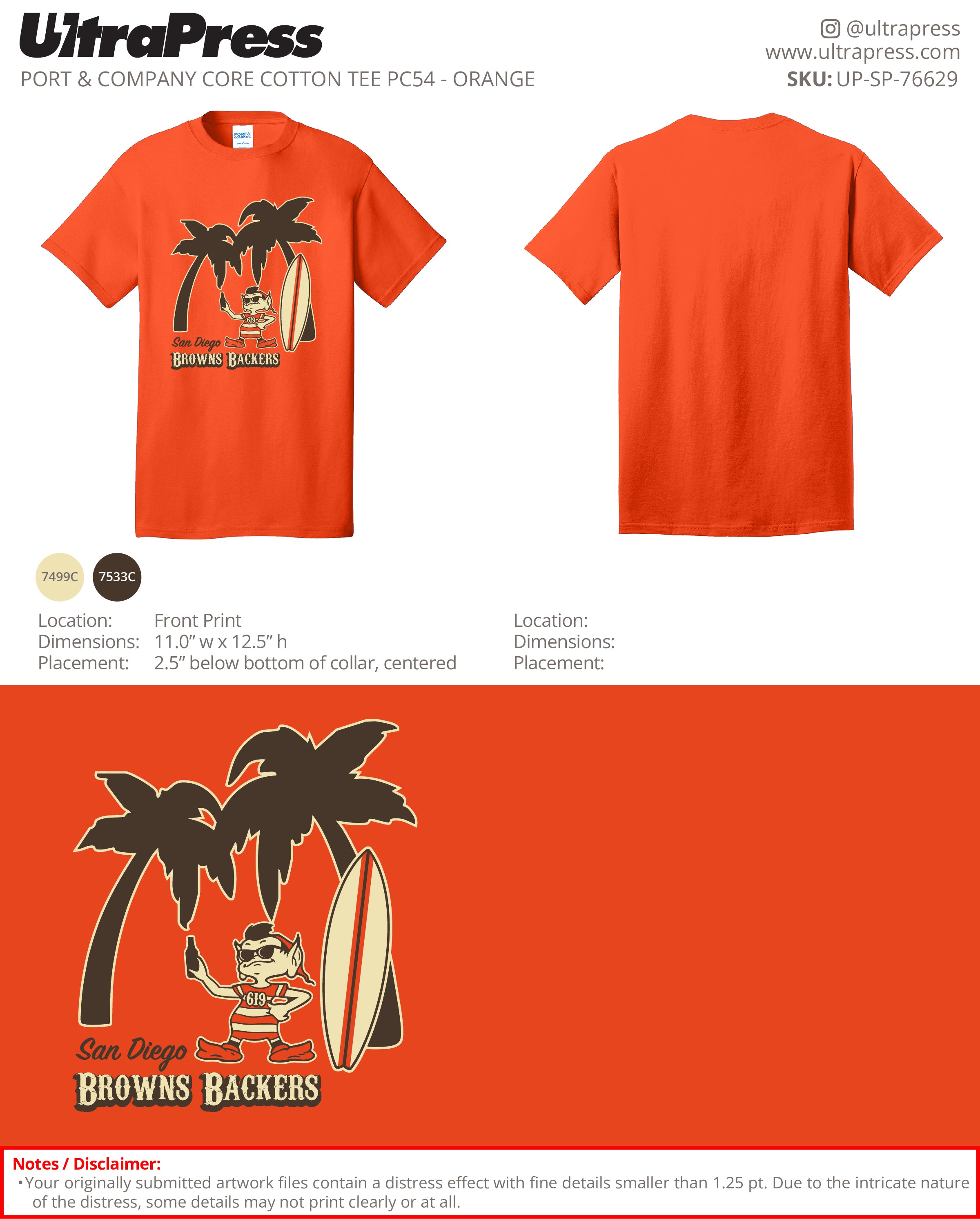 UP-SP-76629 San Diego Brown Backers - Michael McSweeney 144 Min Qty (Bulk)