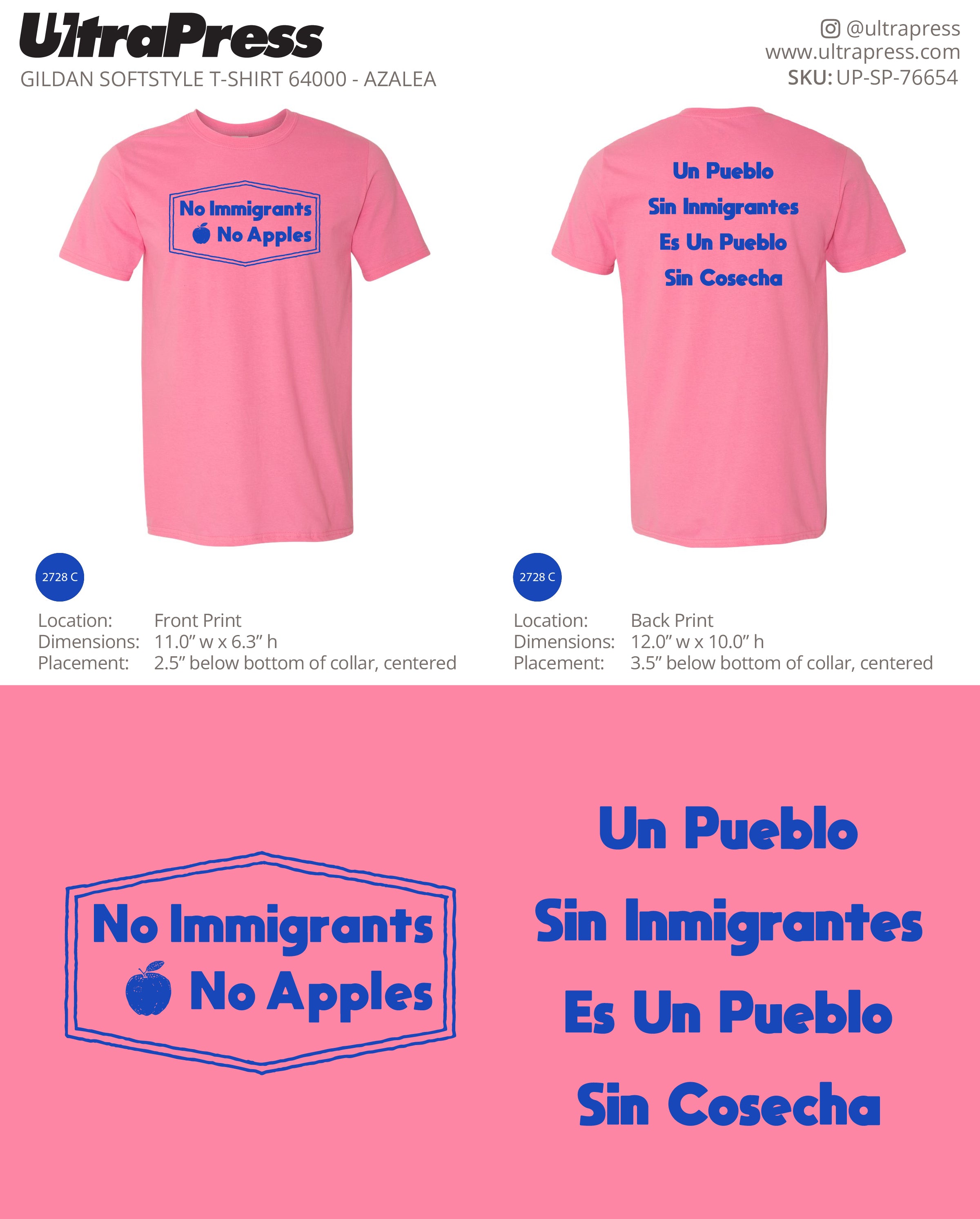 UP-SP-76654 No Immigrants, No Apples - Gary Auerbach 100 Min Qty (Bulk)