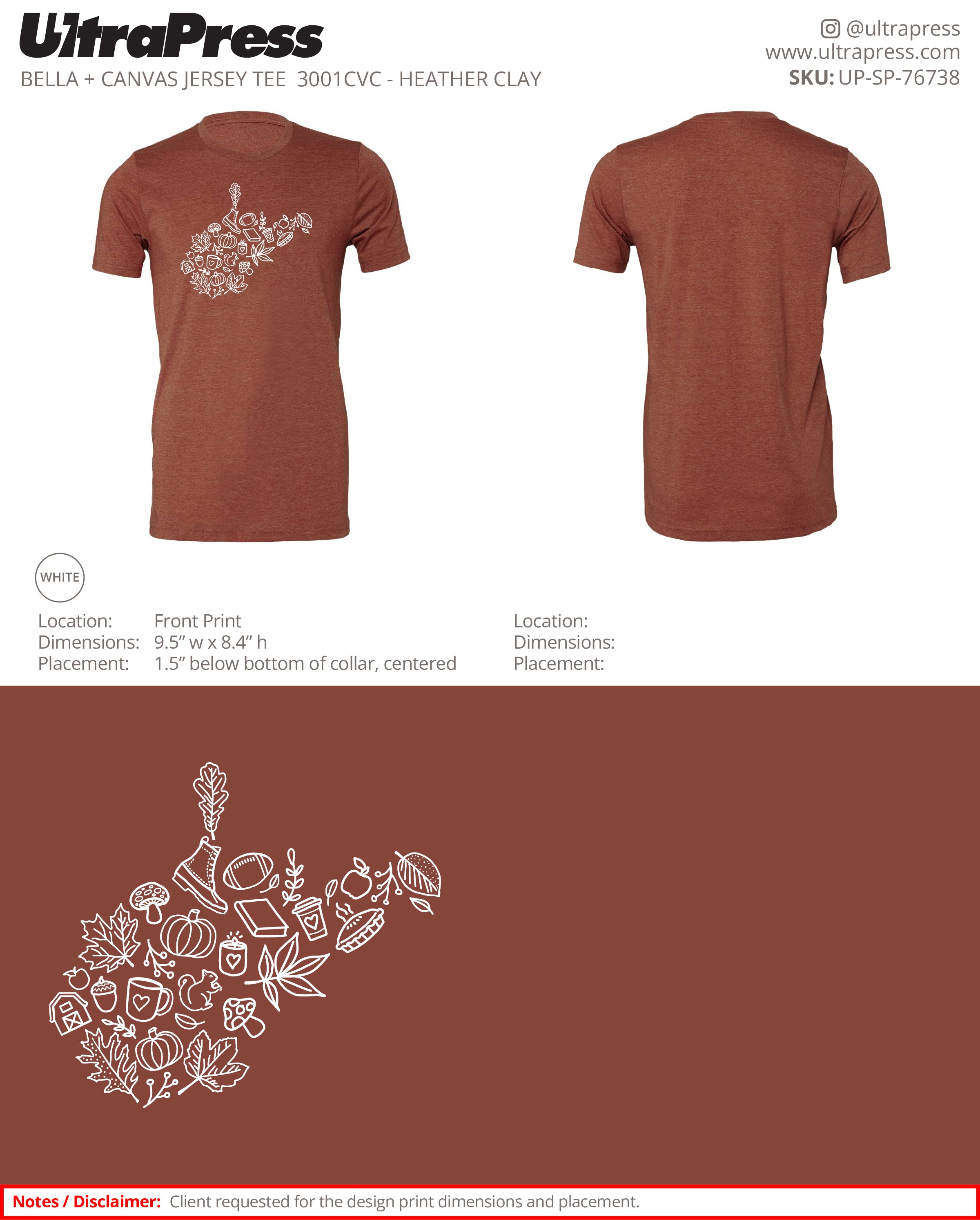 UP-SP-76738 WV Fall Shirt - Jenna Reed 100 Min Qty (Bulk)