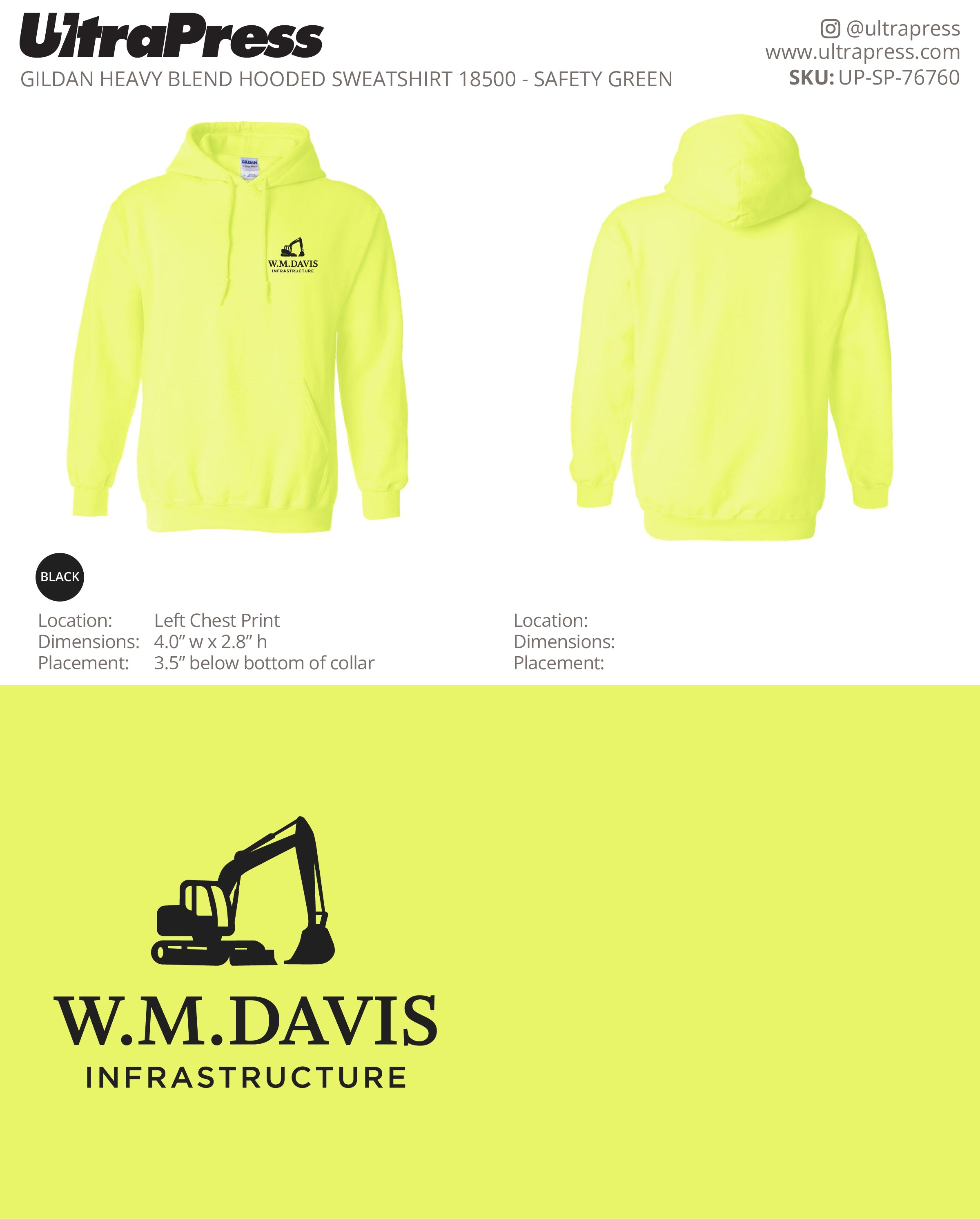 UP-SP-76760 WM Davis Hoodies - Wendi Davis 50 Min Qty (Bulk)
