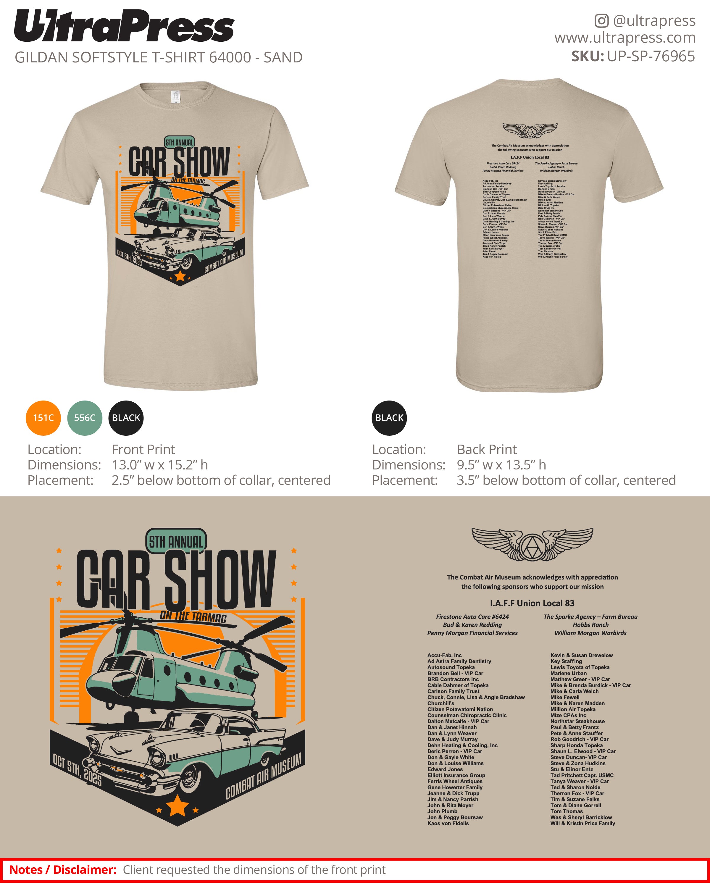 UP-SP-76965 Combat Air Museum 5th Annual Car Show - Jay Eddy 100 Min Qty (Bulk)