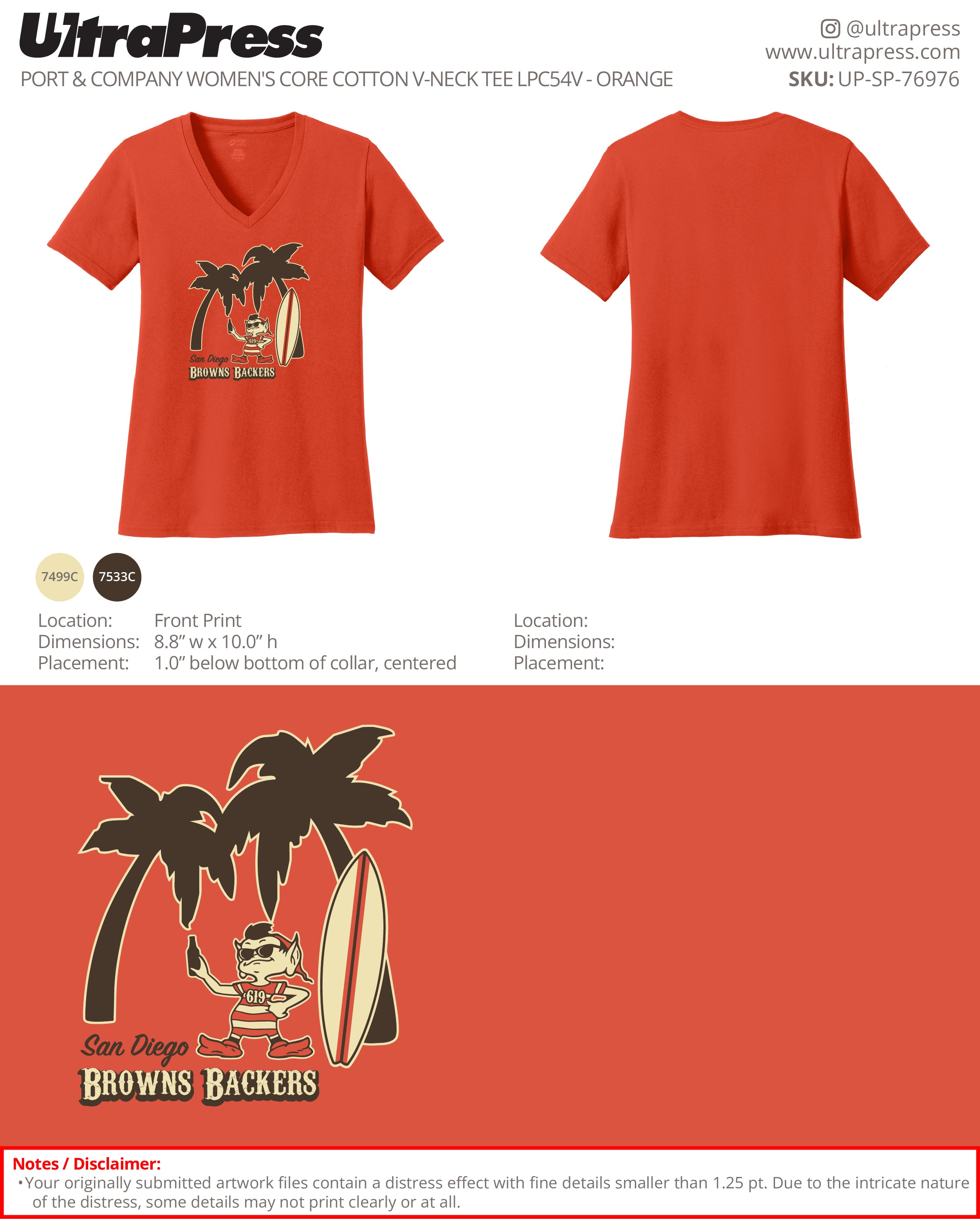 UP-SP-76976 San Diego Brown Backers Women & Hoodies - Michael McSweeney 48 Min Qty (Bulk)