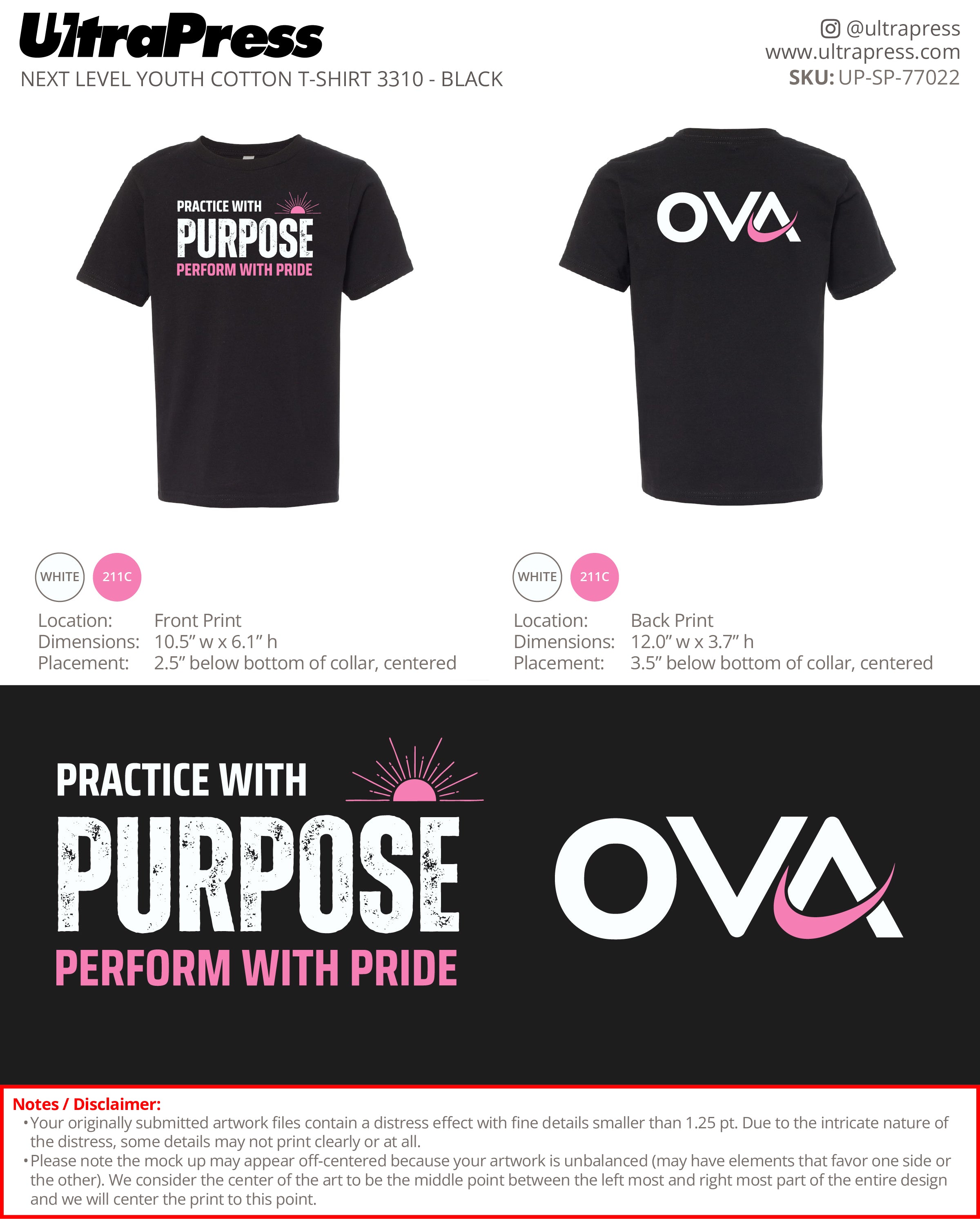 UP-SP-77022 Practice with Purpose. Perform with Pride - Derek Nugent 100 Min Qty (Bulk)