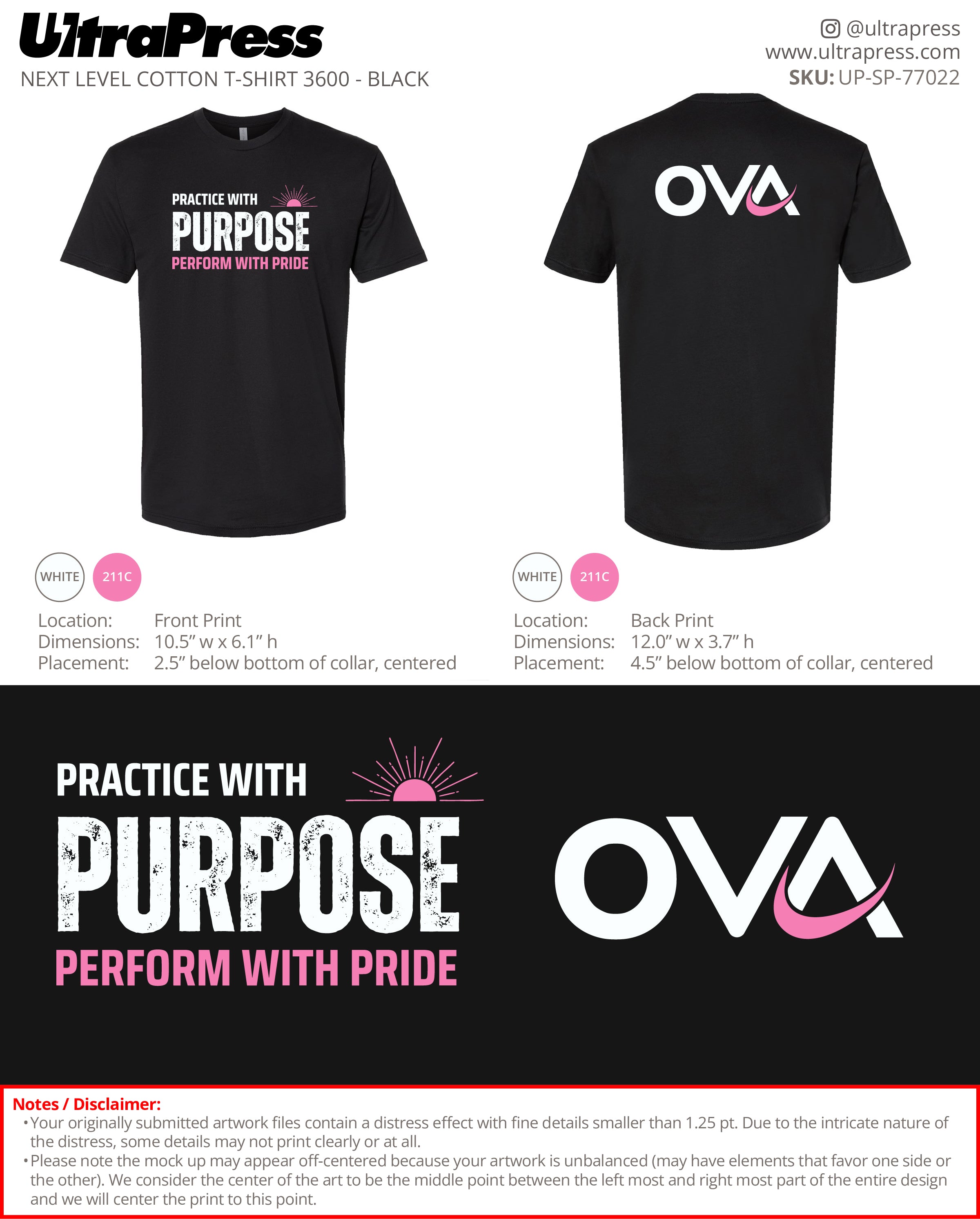 UP-SP-77022 Practice with Purpose. Perform with Pride - Derek Nugent 100 Min Qty (Bulk)