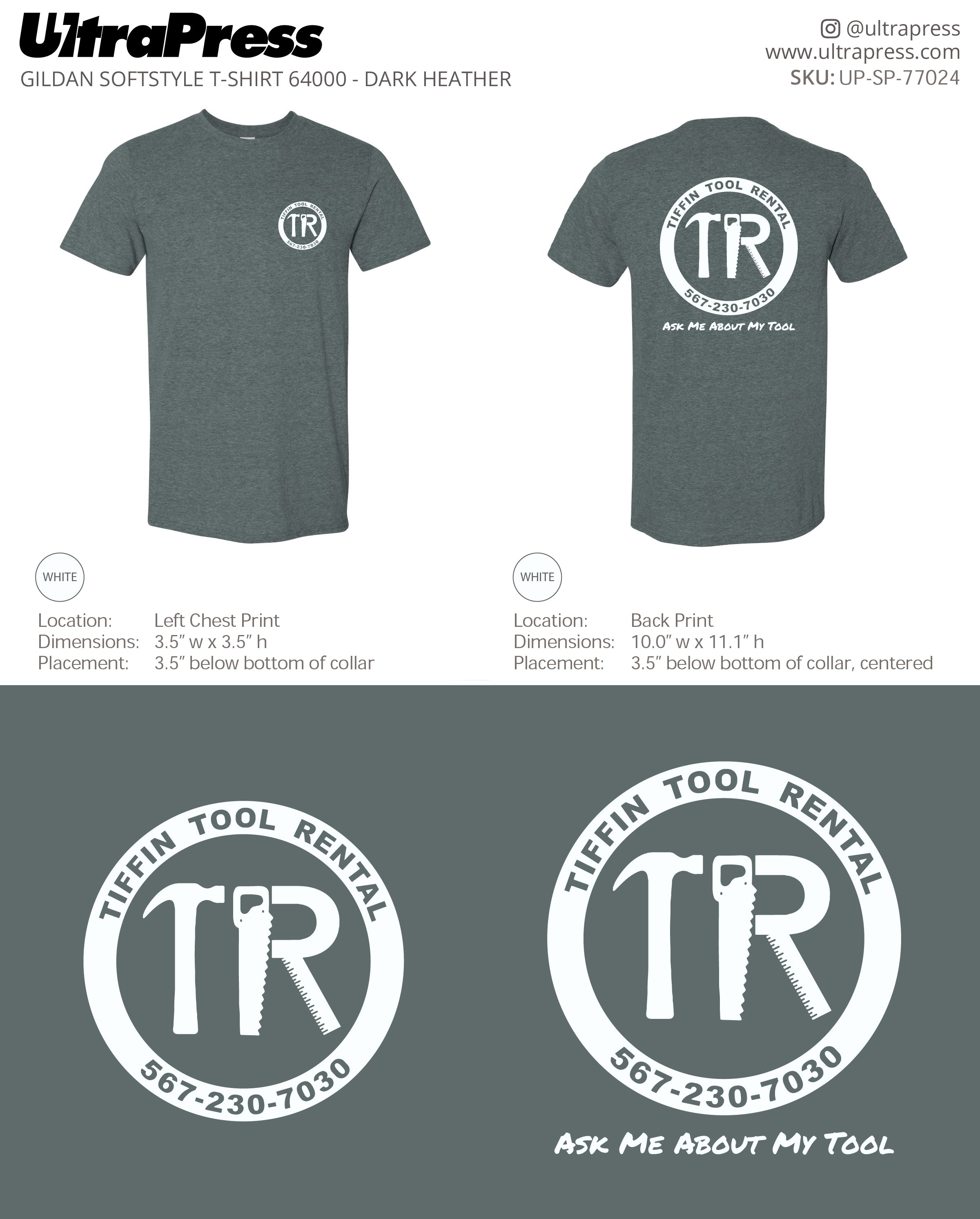 UP-SP-77024 Tiffin Tool Rental - Lynn Richter 100 Min Qty (Bulk)