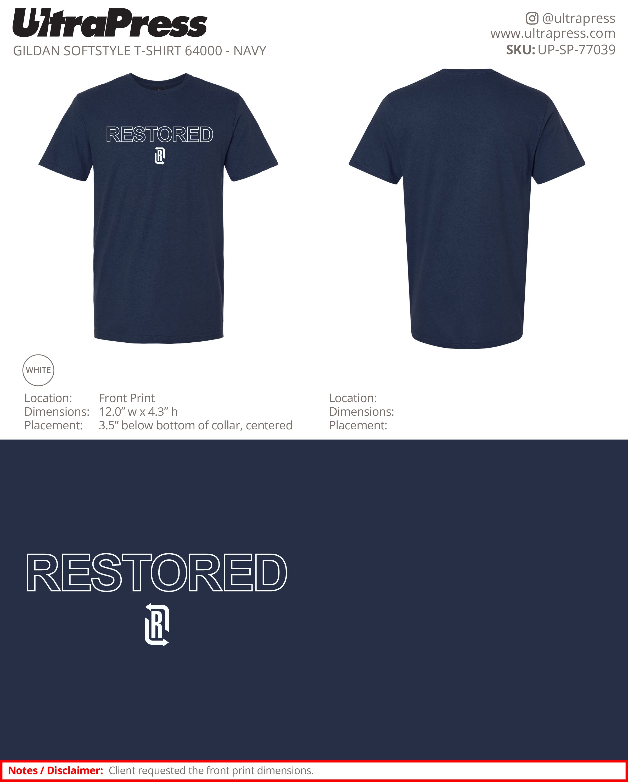 UP-SP-77039 Restoration Church - Jonathan Robidas 100 Min Qty (Bulk)