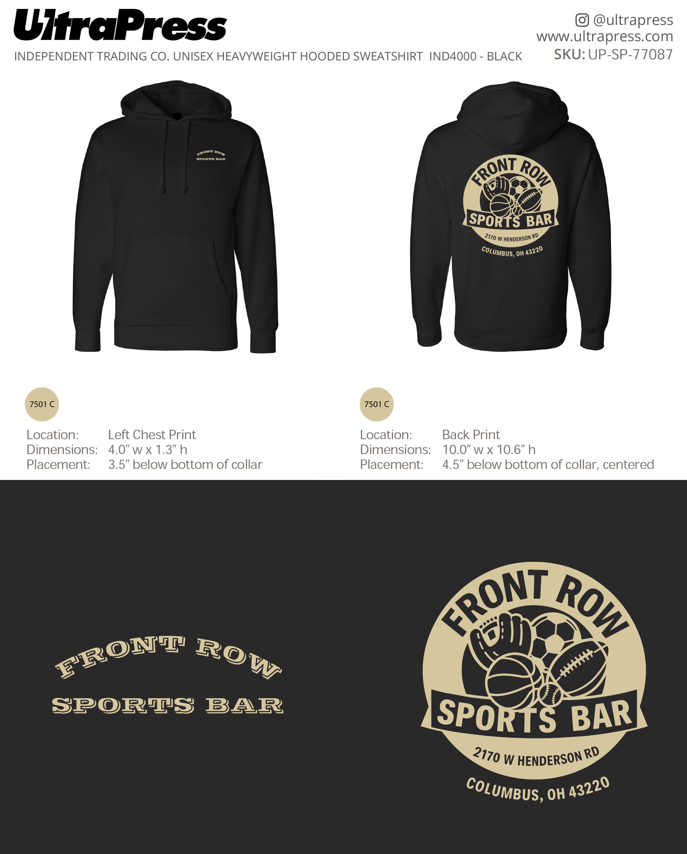 UP-SP-77087 Front Row Sports Bar - Cassandra Brockman 24 Min Qty (Bulk)