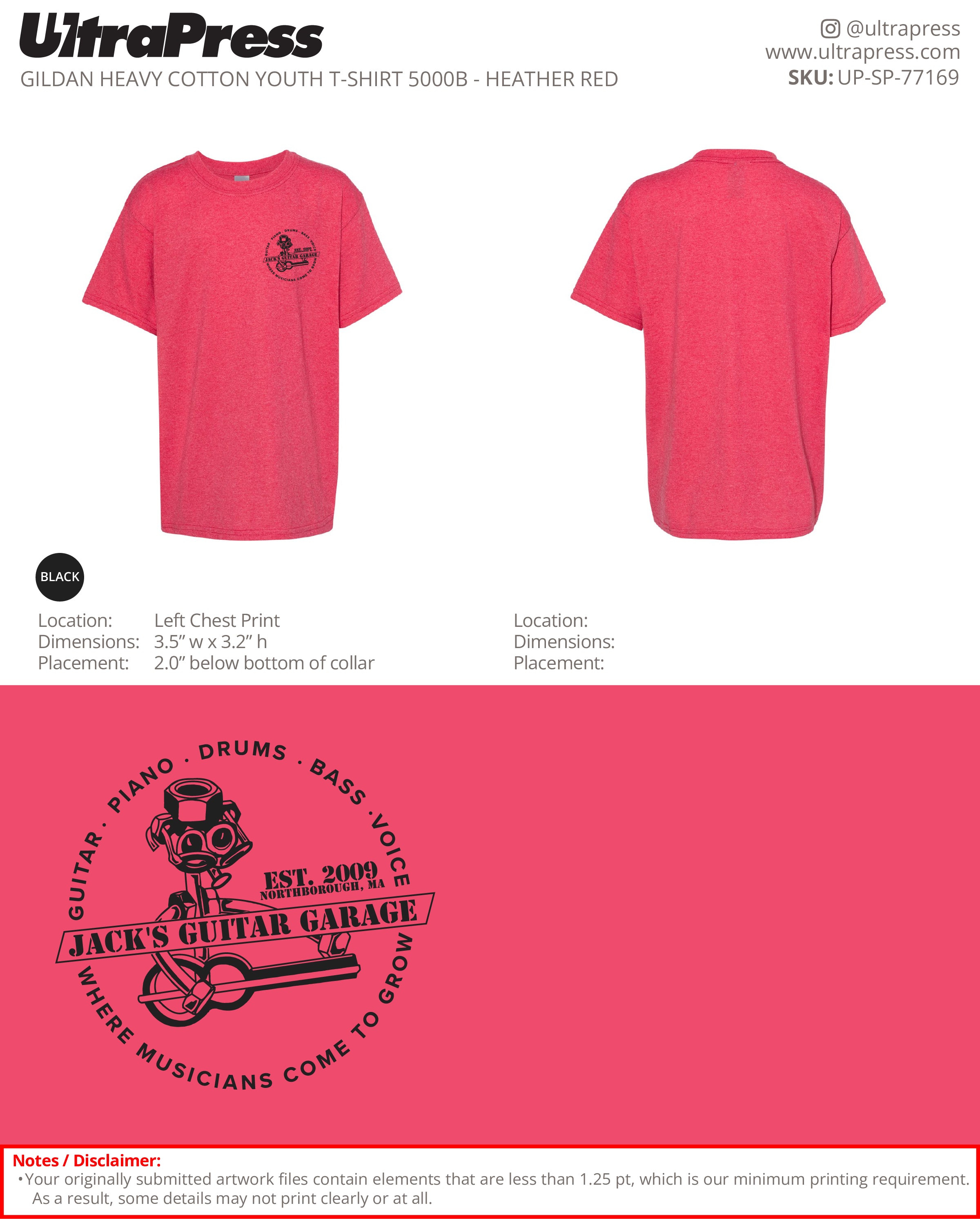 UP-SP-77169 Guitar Design - Jack's Guitar Garage 100 Min Qty (Bulk)