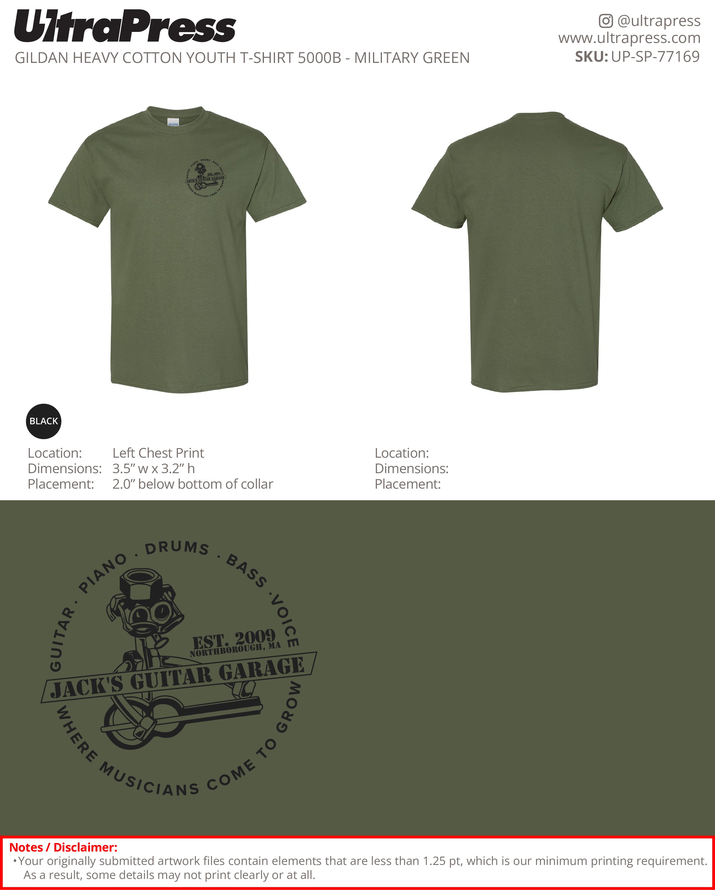 UP-SP-77169 Guitar Design - Jack's Guitar Garage 100 Min Qty (Bulk)