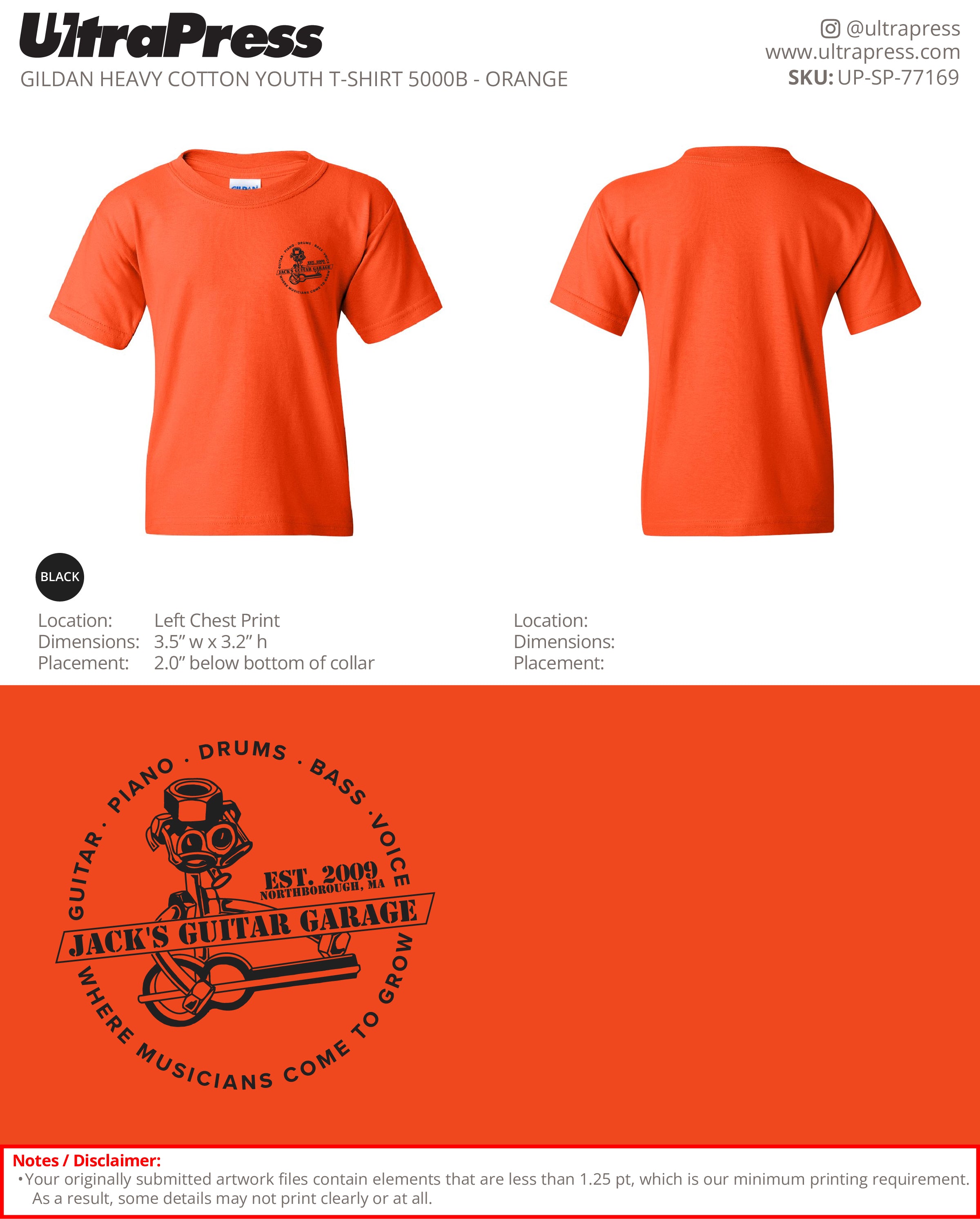 UP-SP-77169 Guitar Design - Jack's Guitar Garage 100 Min Qty (Bulk)