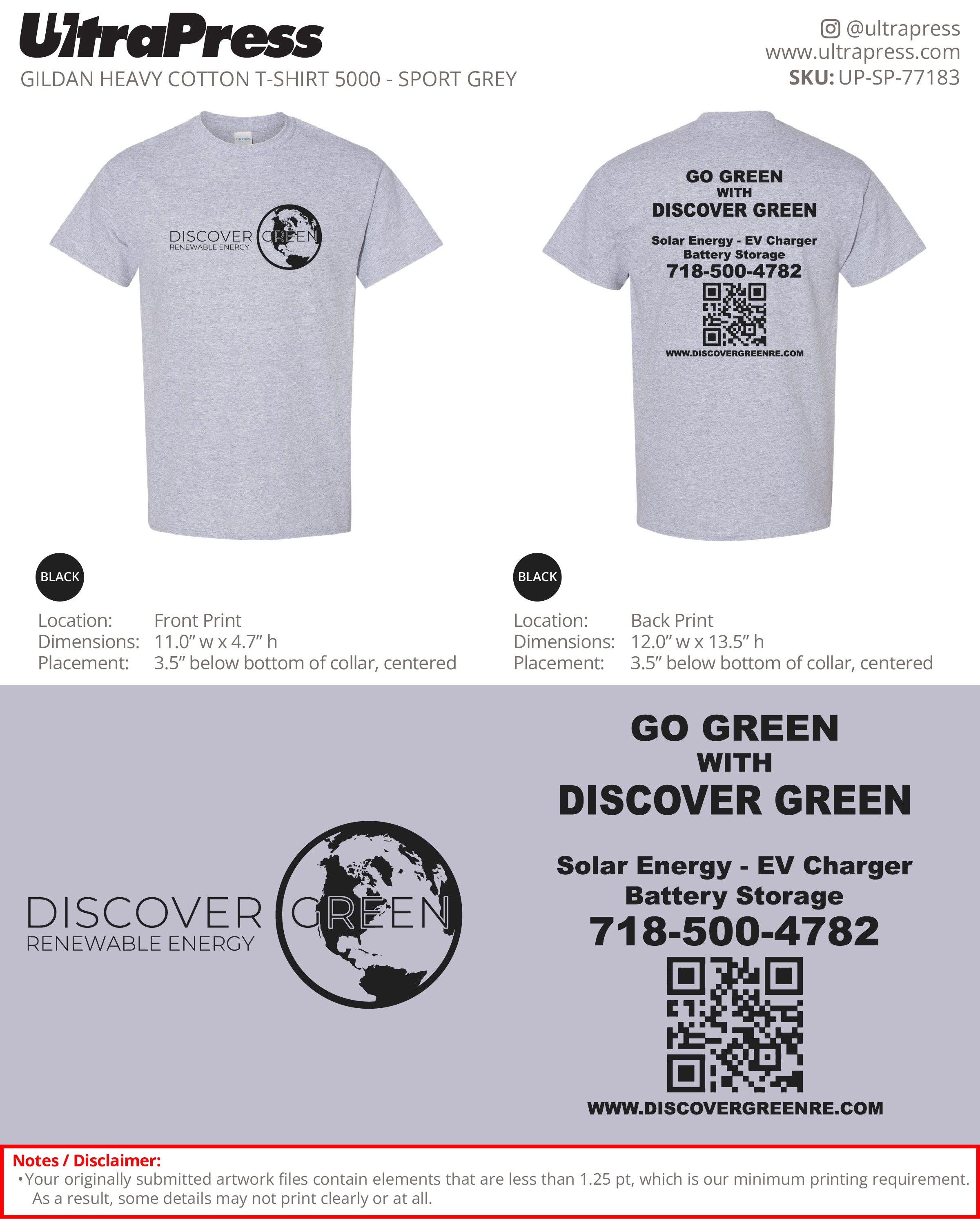 UP-SP-77183 Go Green With Discover Green Long Sleeves - Shane Bridgmanhen 50 Min Qty (Bulk)