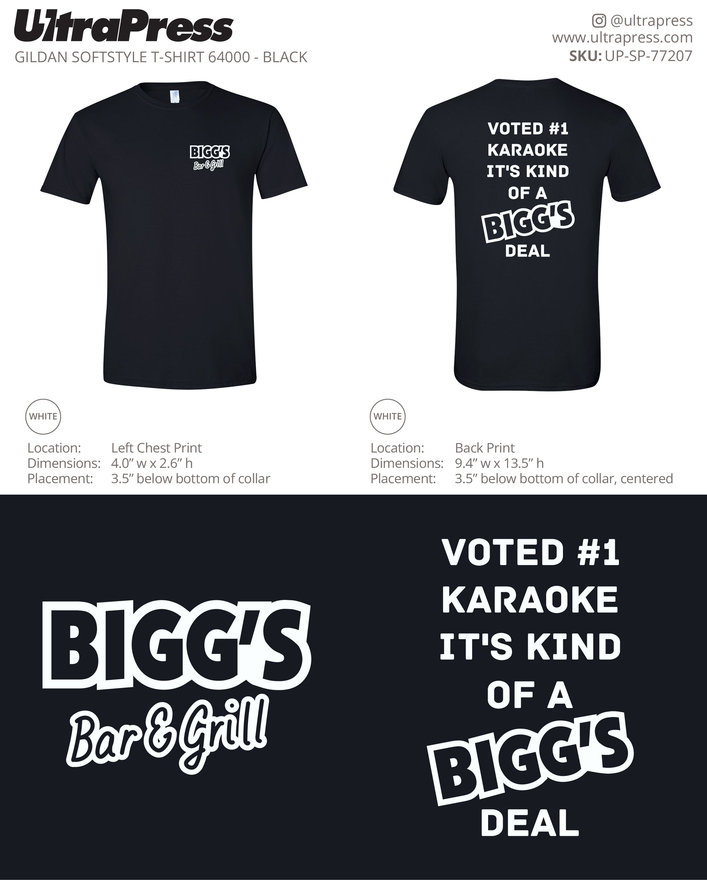 UP-SP-77207 Bigg's Bar & Grill - Angela Lucas 100 Min Qty (Bulk)