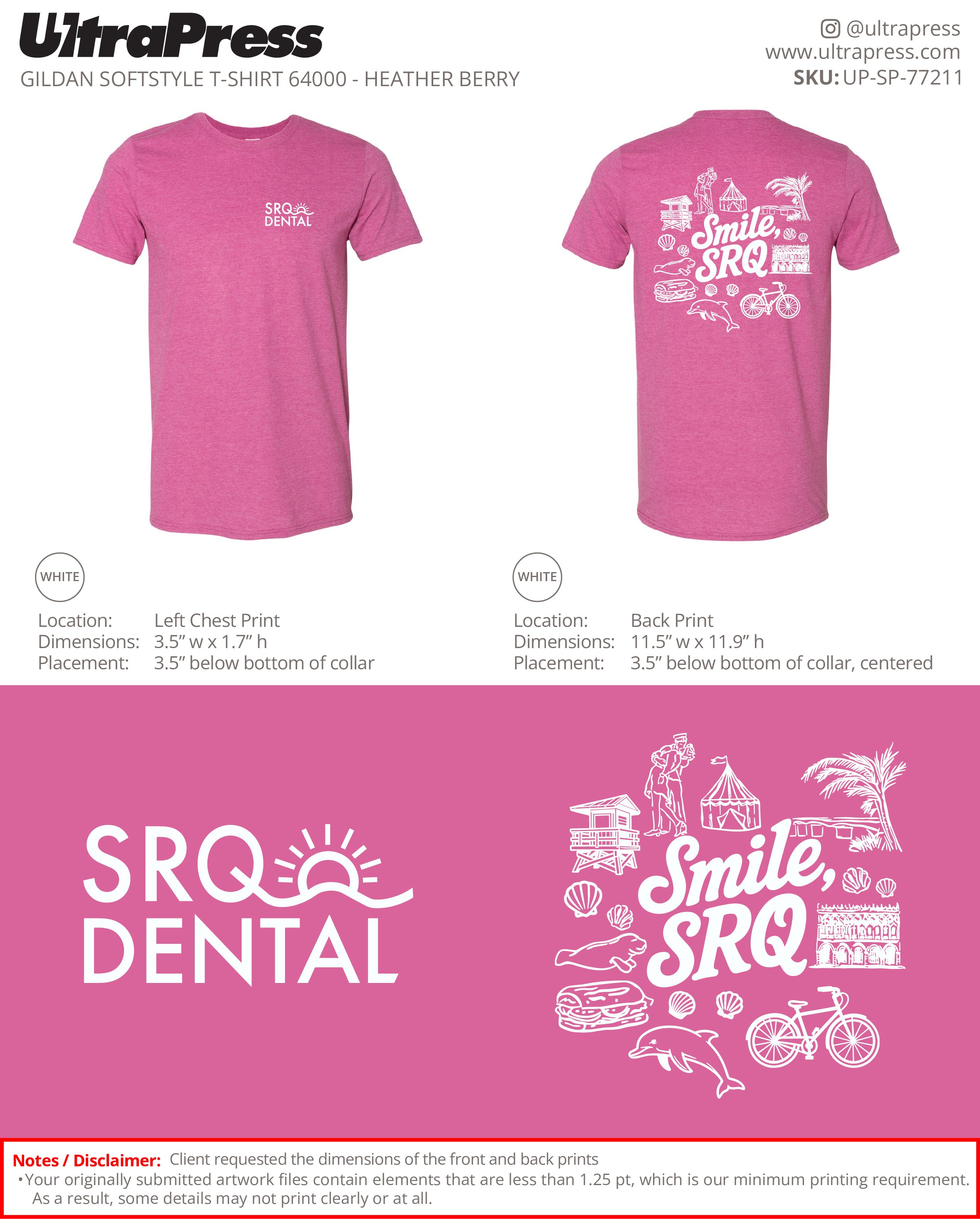 UP-SP-77211 SRQ Dental - Danielle Davis 100 Min Qty (Bulk)