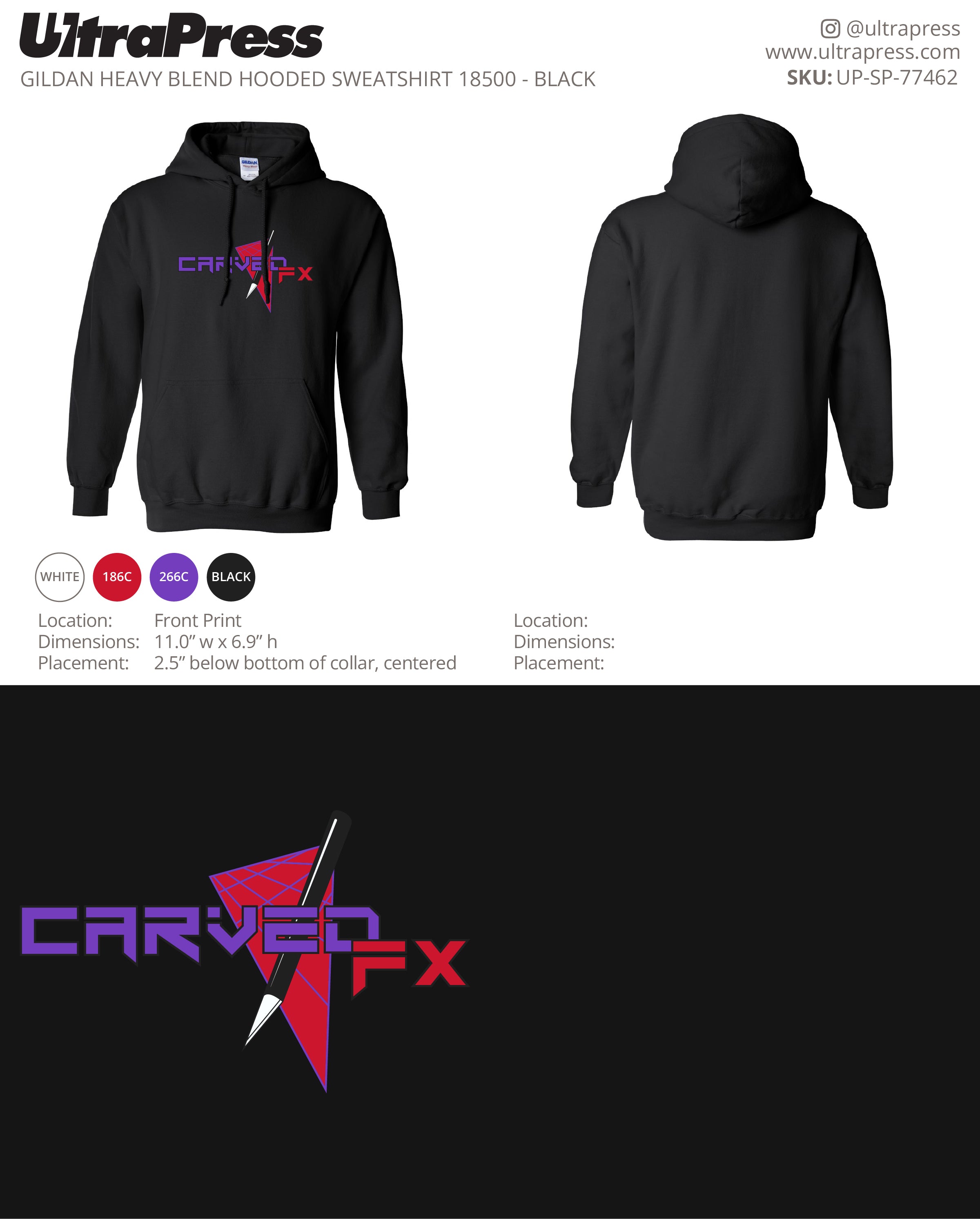 UP-SP-77462 Carved FX Hoodies - Paulina Goff 50 Min Qty (Bulk)