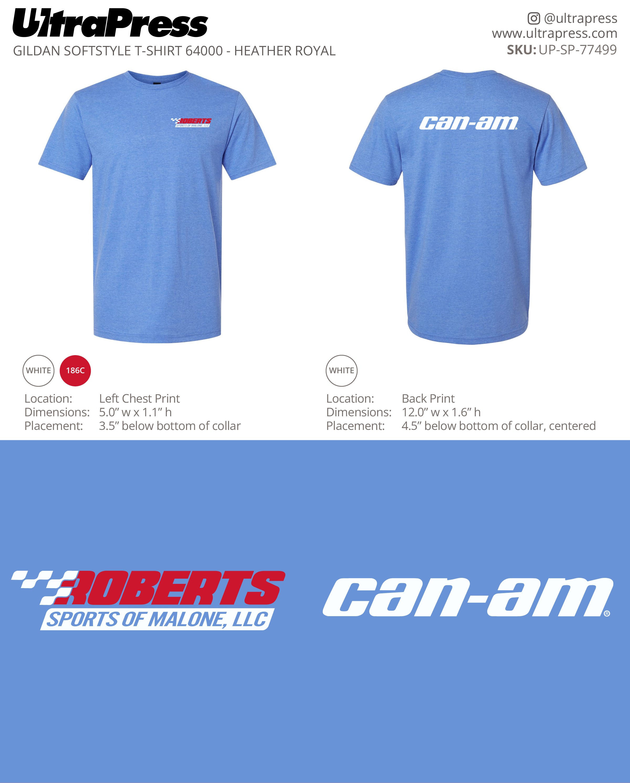 UP-SP-77499 Roberts Sports of Malone LLC Shirts - Pattie Hogan - 100 Min Qty - Package Deal (Bulk)
