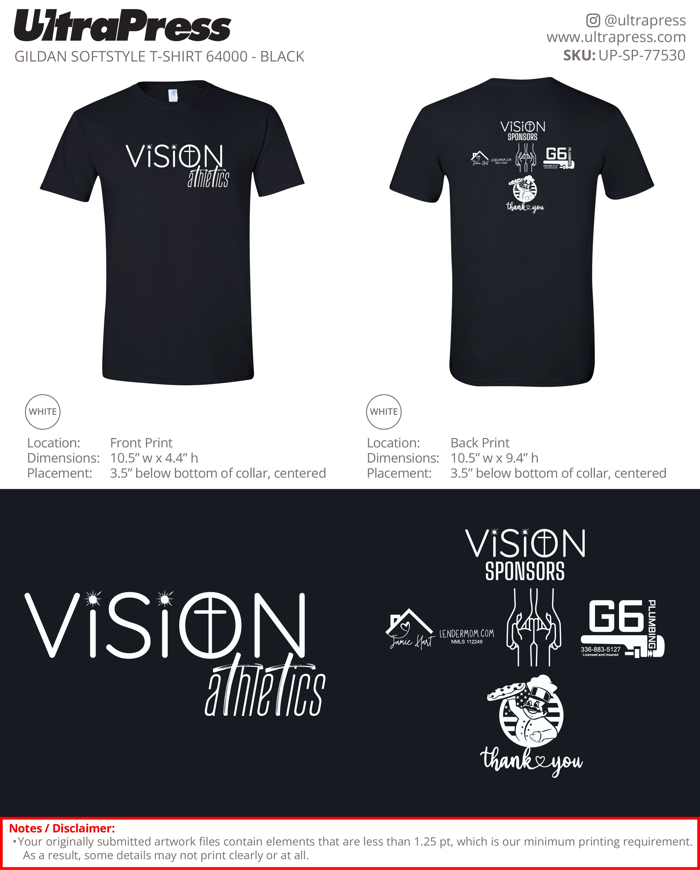 UP-SP-77530 Vision Athletics - Jenny Hicks 100 Min Qty (Bulk)