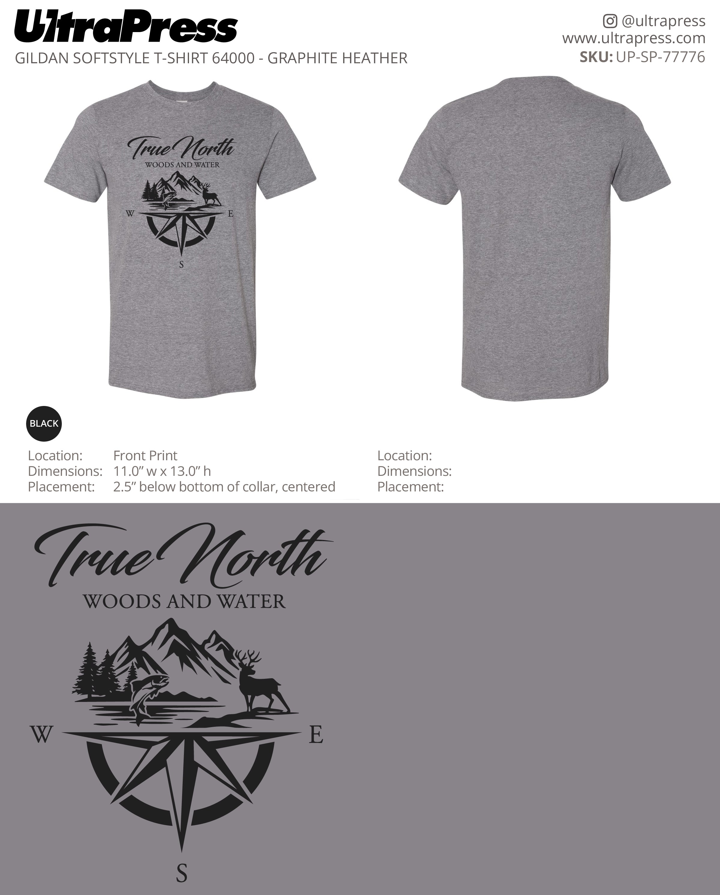 UP-SP-77776 True North (Front Only Black Logo) - Daniel Cowan 100 Min Qty (Bulk)