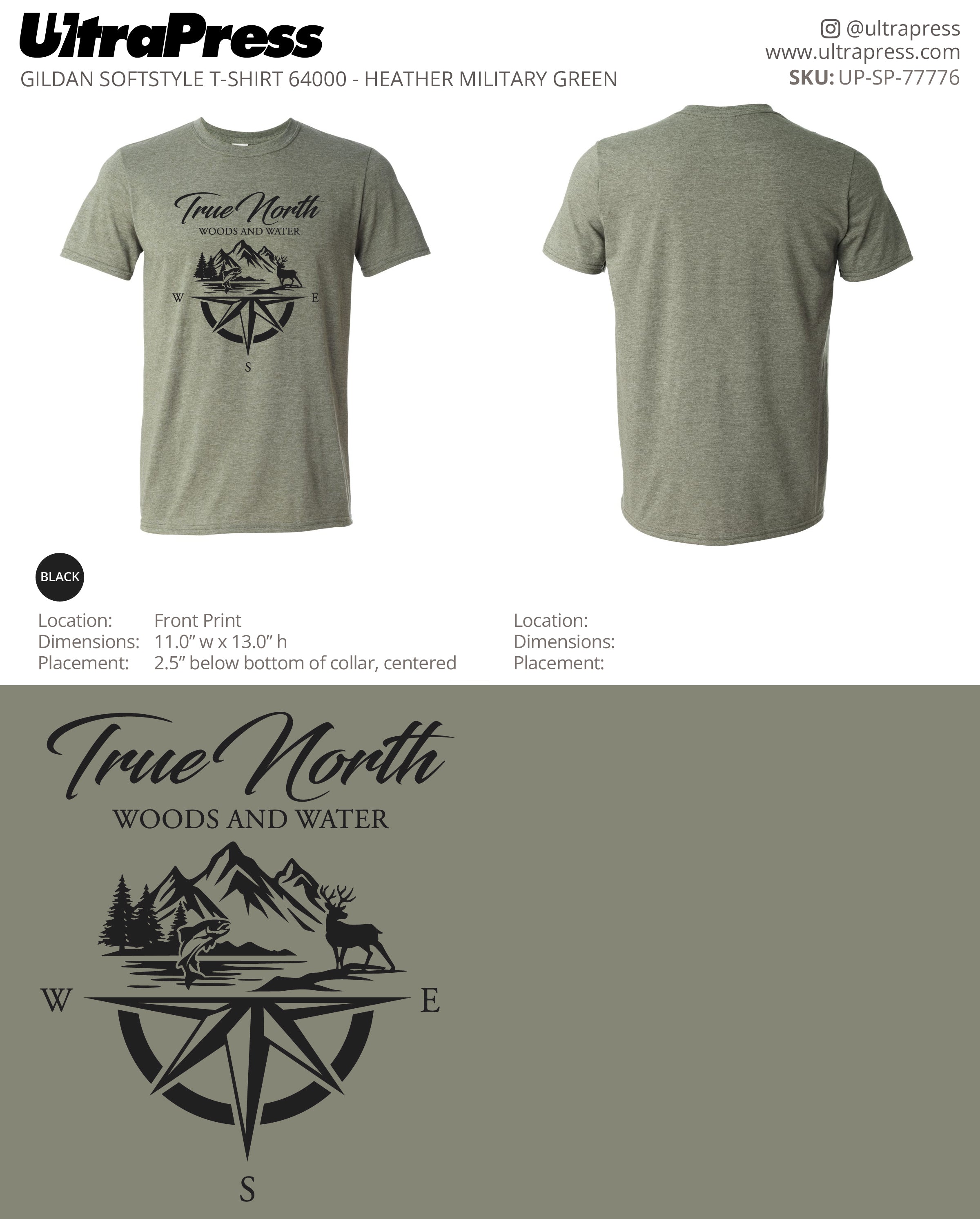 UP-SP-77776 True North (Front Only Black Logo) - Daniel Cowan 100 Min Qty (Bulk)