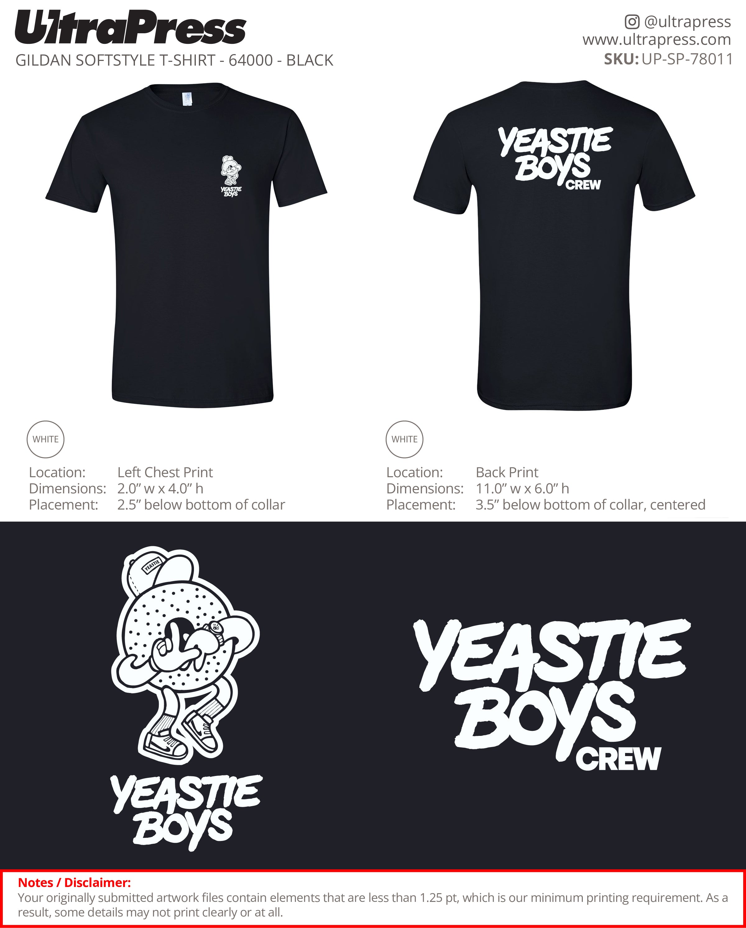 UP-SP-78011 Yeastie Boys Crew - Matt Ramoundos 100 Min Qty (Bulk)