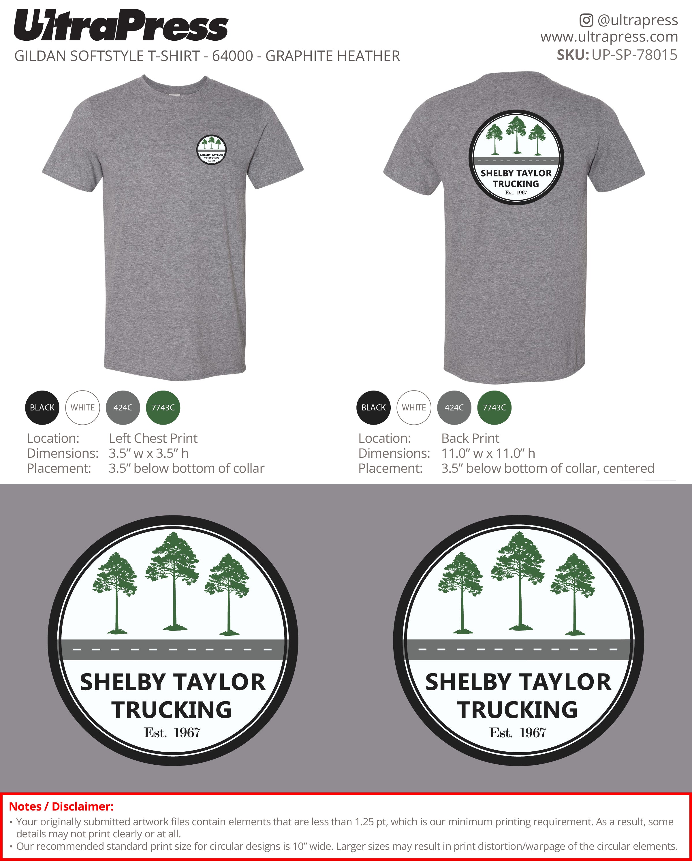 UP-SP-78015 Shelby Taylor Trucking - Grant Taylor 100 Min Qty (Bulk)