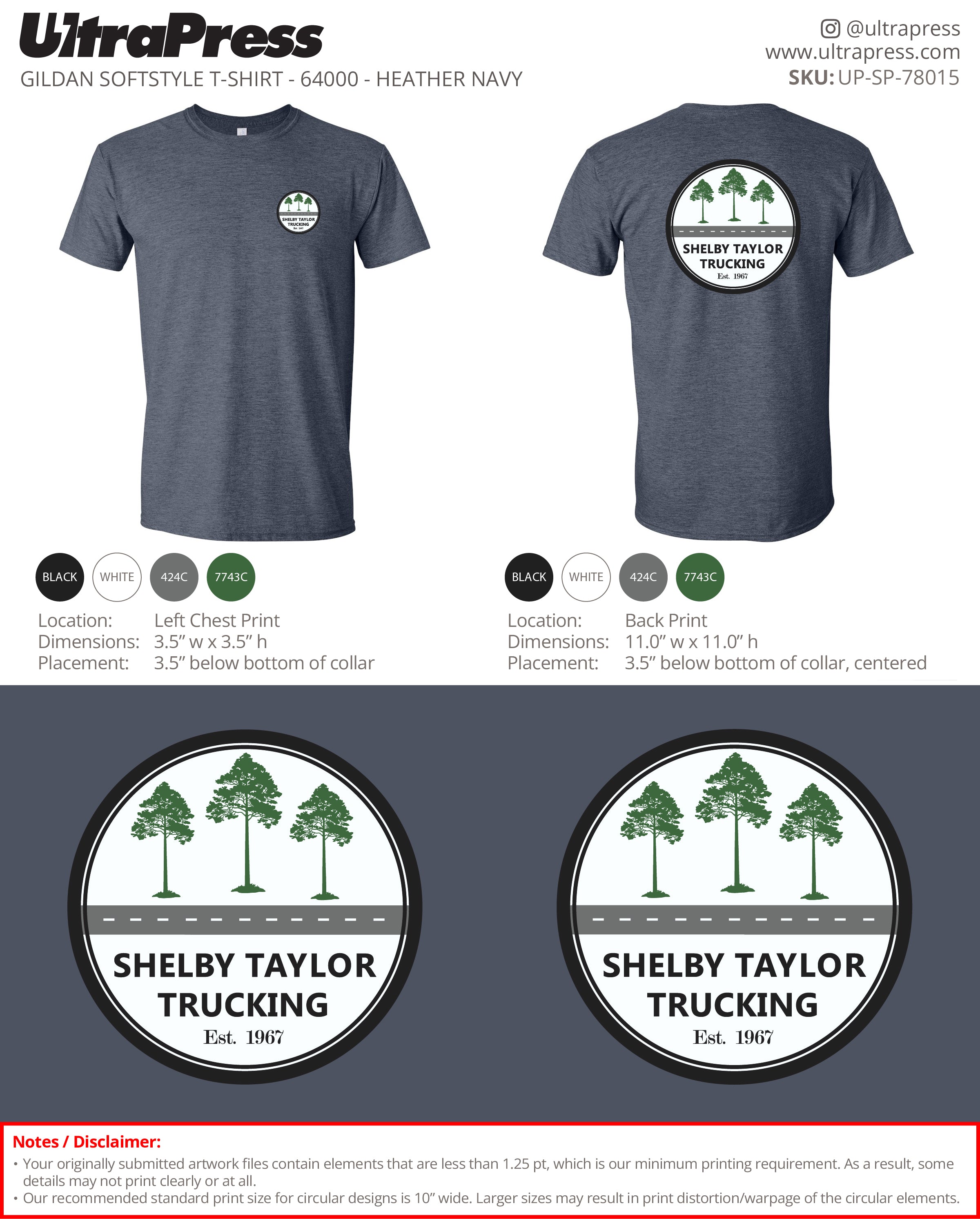 UP-SP-78015 Shelby Taylor Trucking - Grant Taylor 100 Min Qty (Bulk)