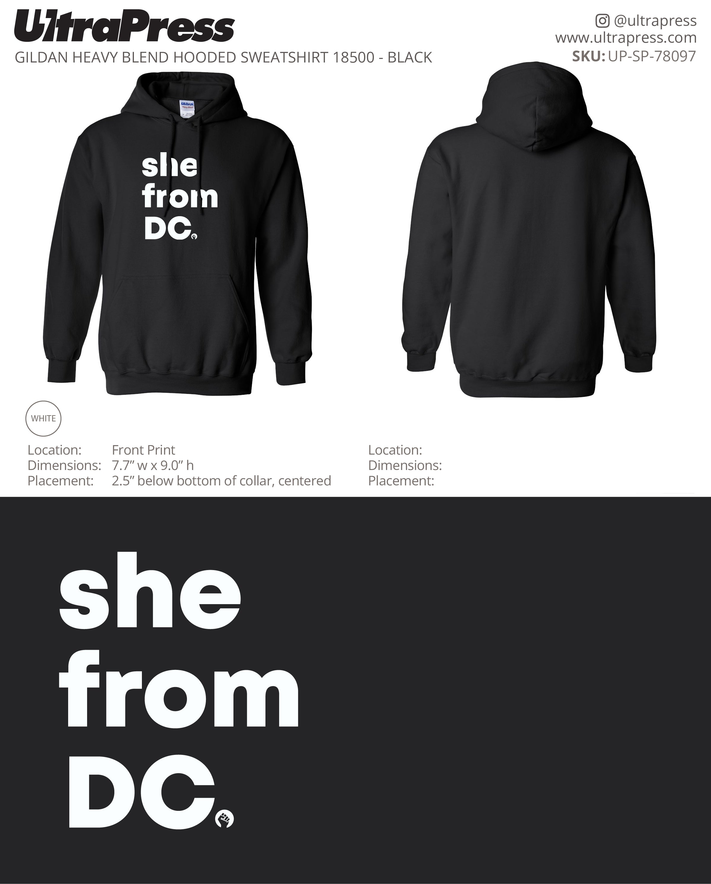 UP-SP-78097 She from DC Hoodies - dianne young 50 Min Qty (Bulk)