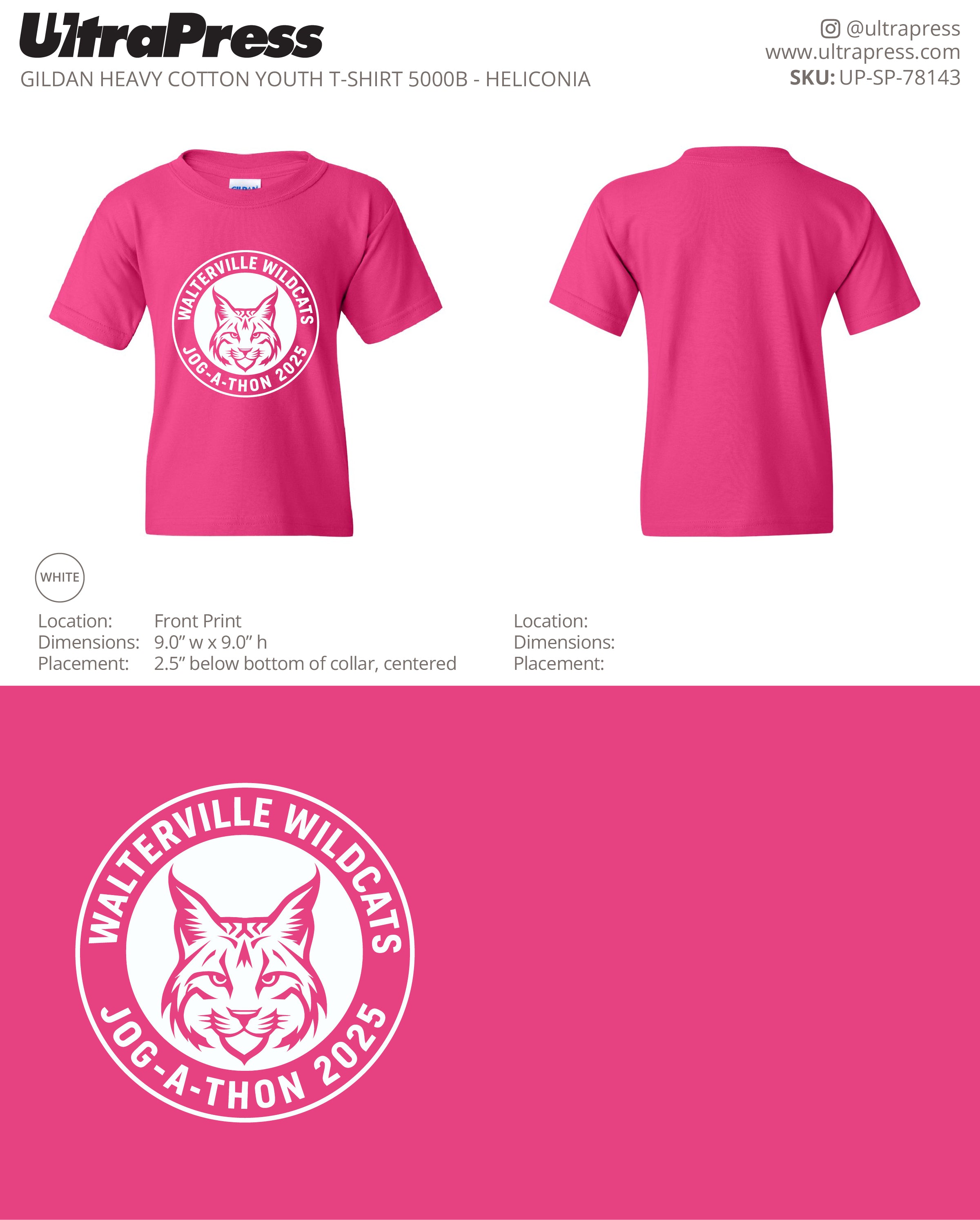 UP-SP-78143 Walterville Wildcats - Leslie Burwell 100 Min Qty (Bulk)