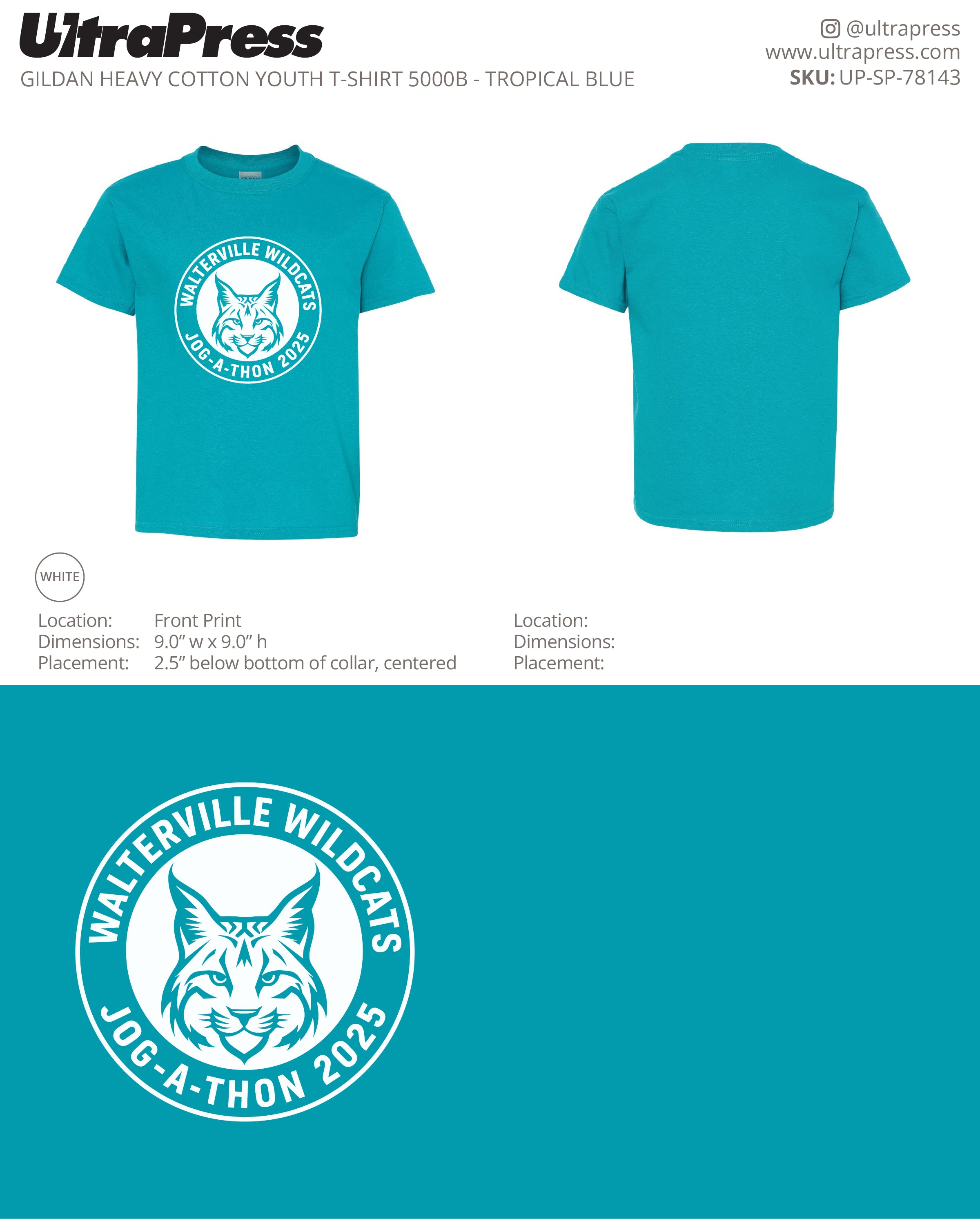 UP-SP-78143 Walterville Wildcats - Leslie Burwell 100 Min Qty (Bulk)