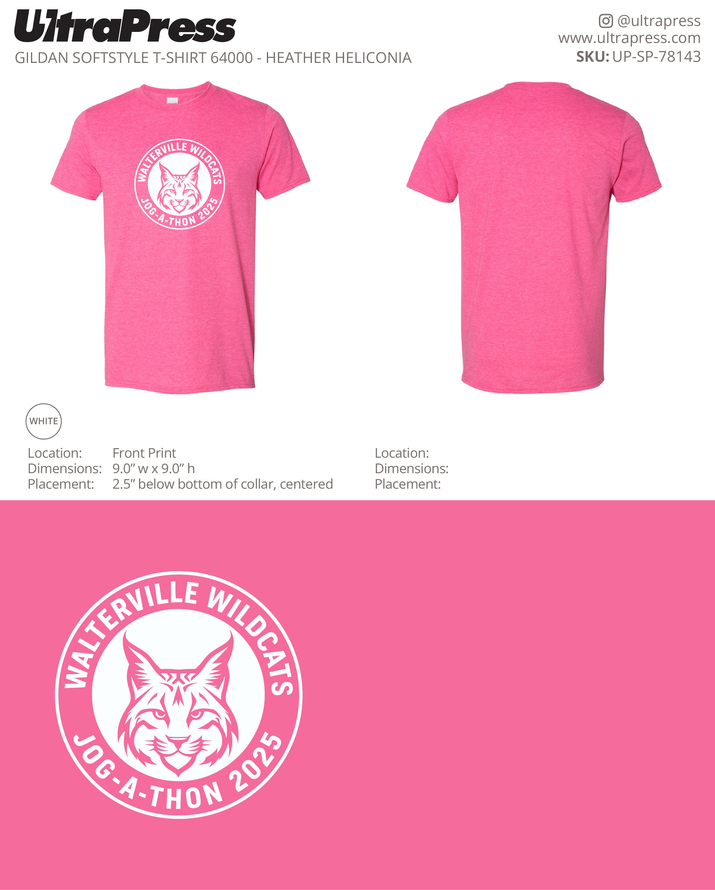 UP-SP-78143 Walterville Wildcats - Leslie Burwell 100 Min Qty (Bulk)