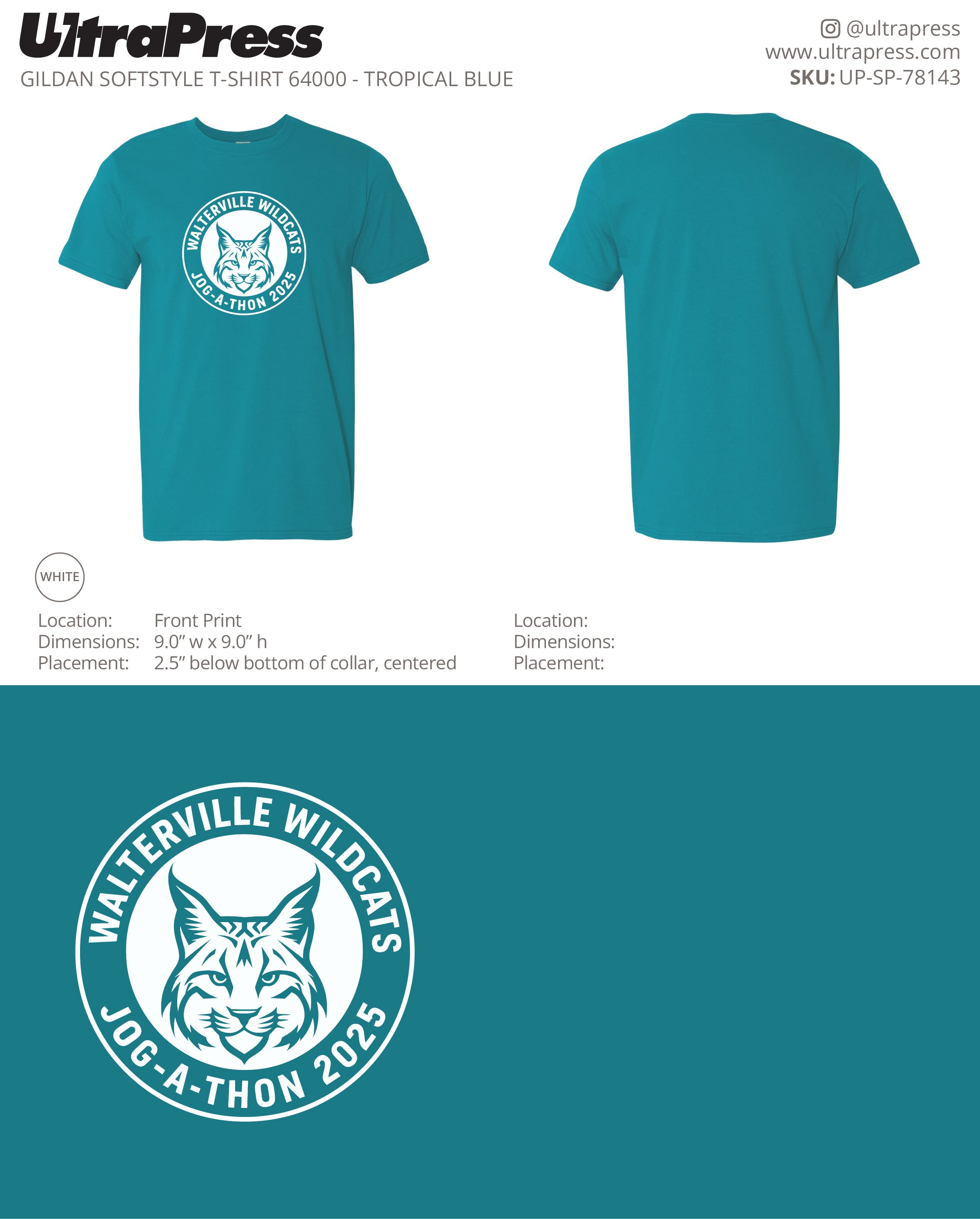 UP-SP-78143 Walterville Wildcats - Leslie Burwell 100 Min Qty (Bulk)