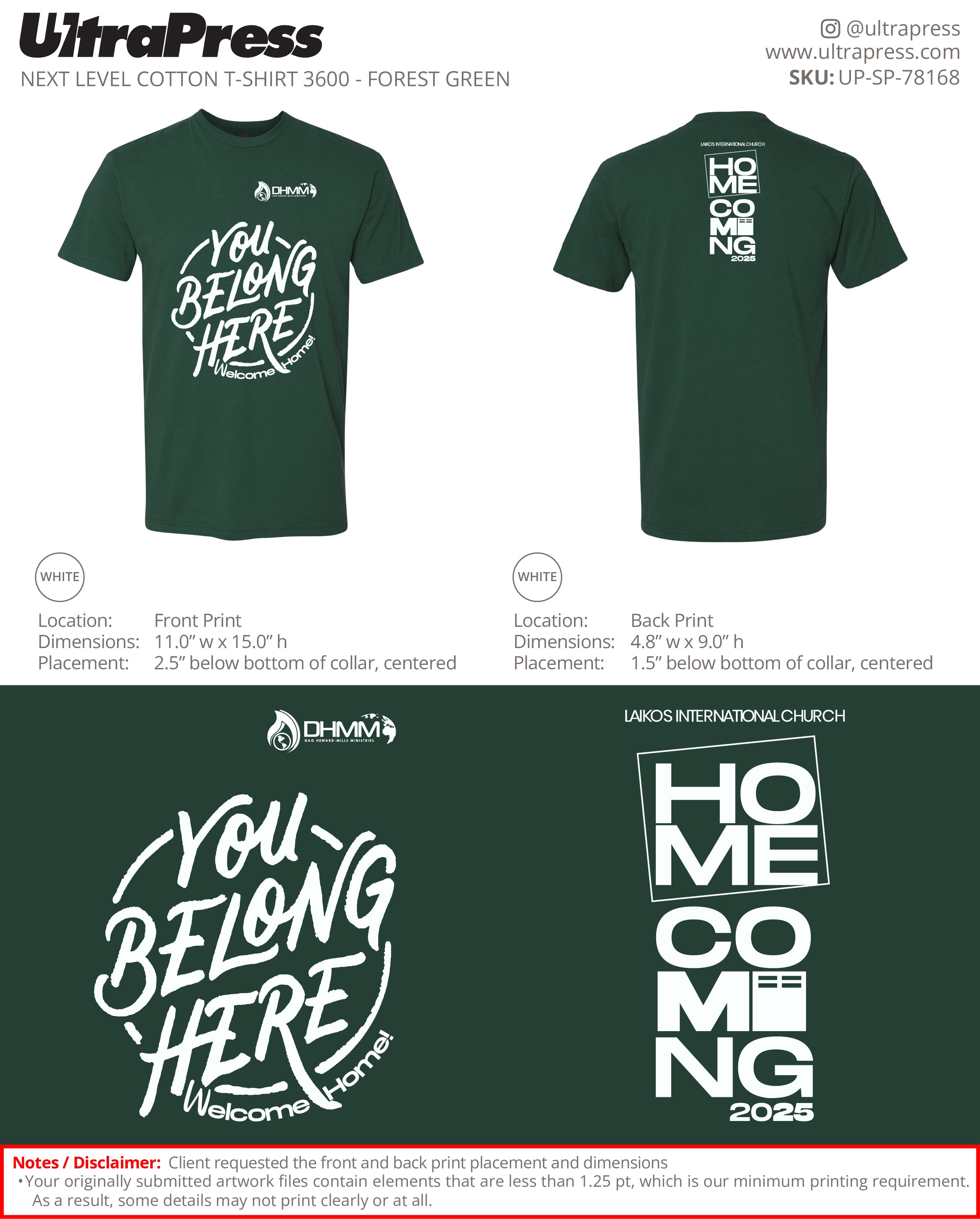 UP-SP-78168 You Belong Here Homecoming 2025 LAIKOS- Akwele Kiruja 100 Min Qty (Bulk)