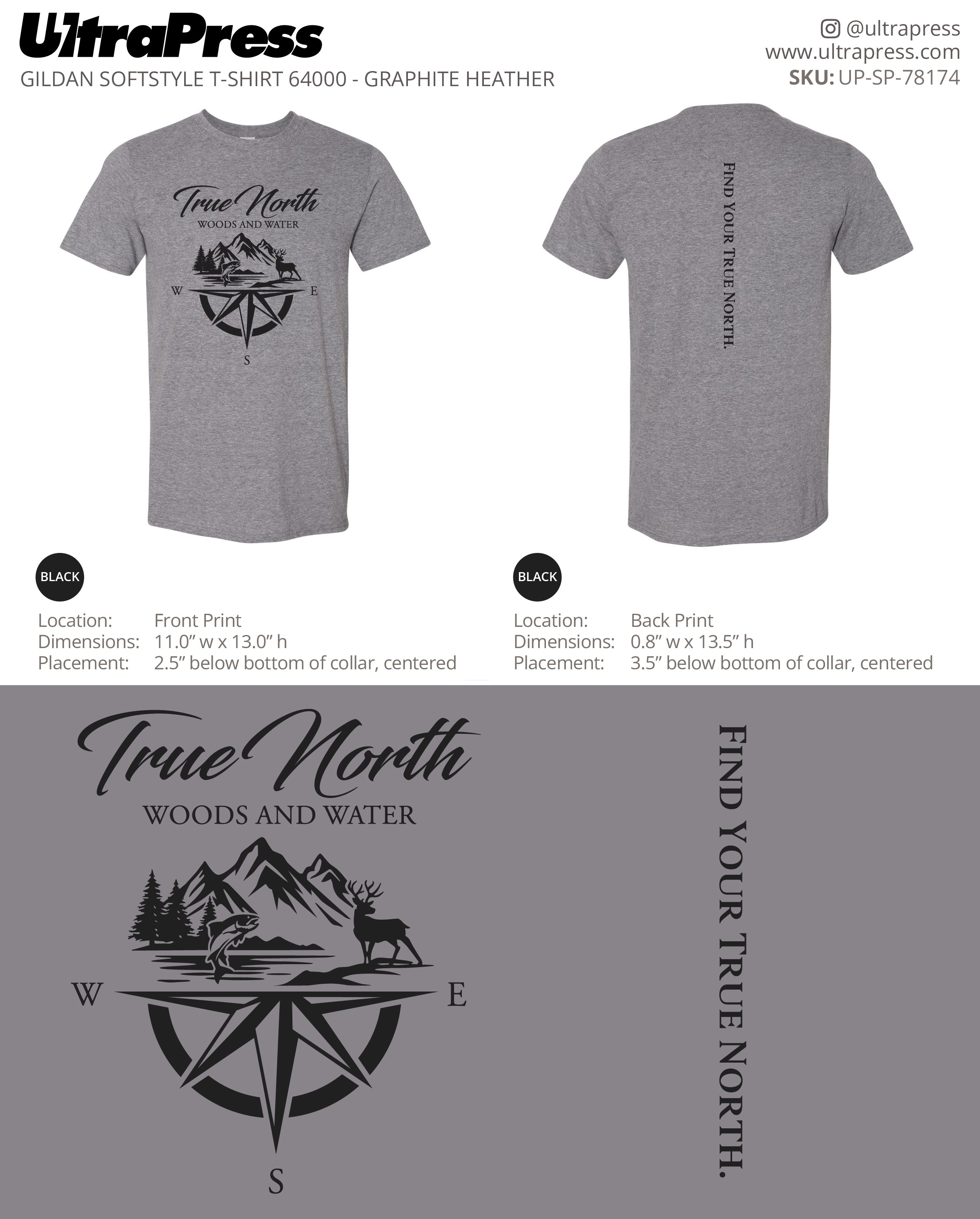 UP-SP-78174 True North (Black Logo) - Daniel Cowan 100 Min Qty (Bulk)