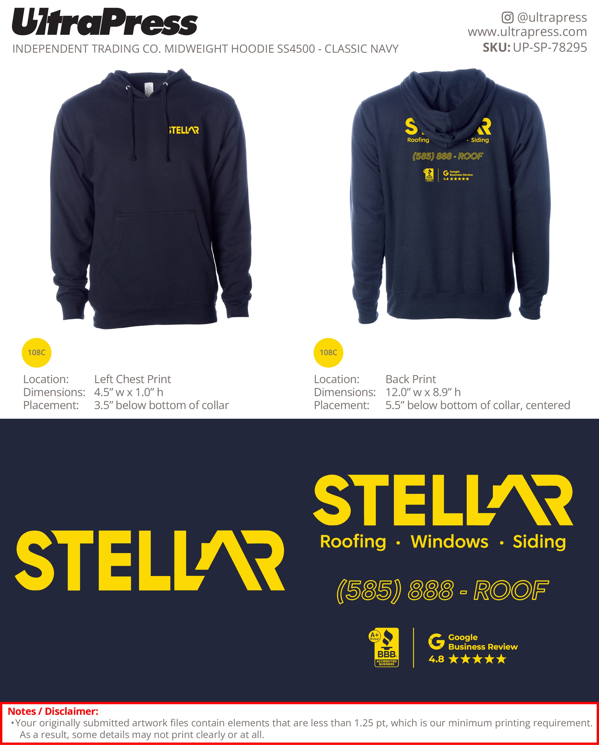 UP-SP-78295 Stellar Hoodies Rochester - Rich Healey 50 Pieces Package (Bulk)