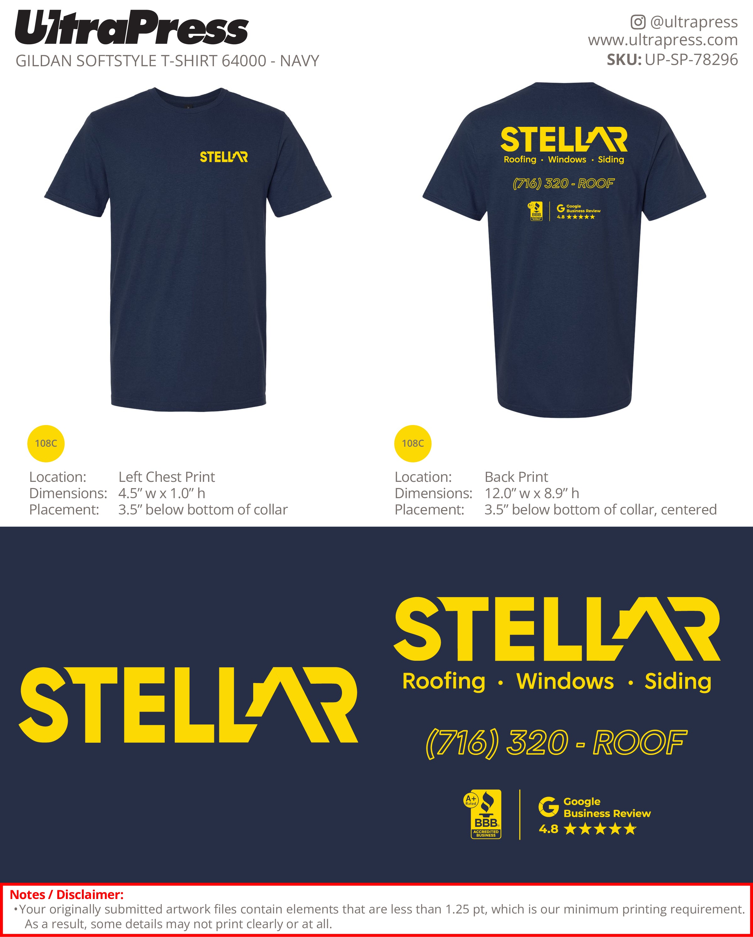 UP-SP-78296 Stellar T-Shirts Buffalo - Rich Healey 100 Min Qty (Bulk)